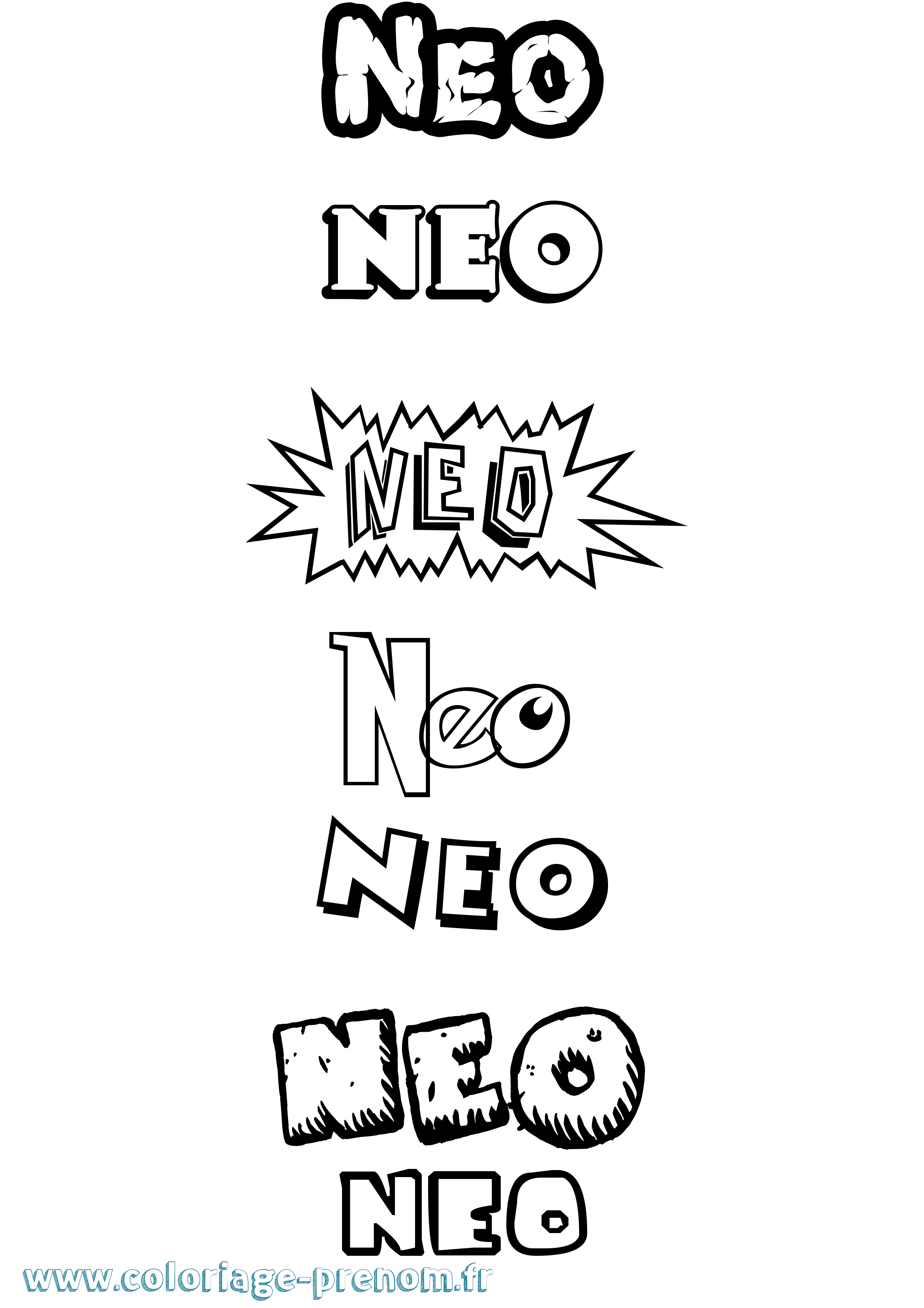 Coloriage Neo Coloriage prénom Neo
