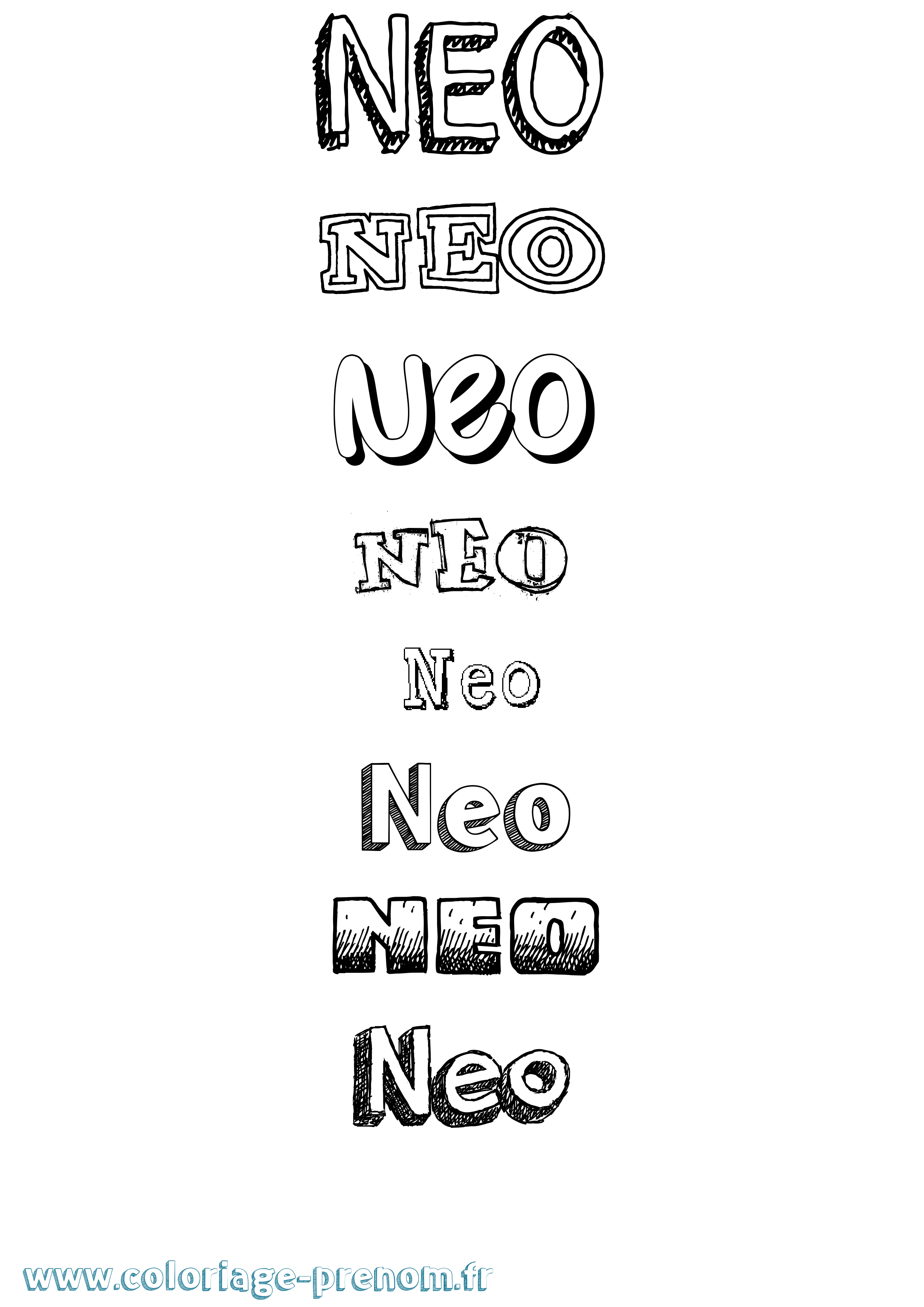 Coloriage Neo Coloriage prénom Neo