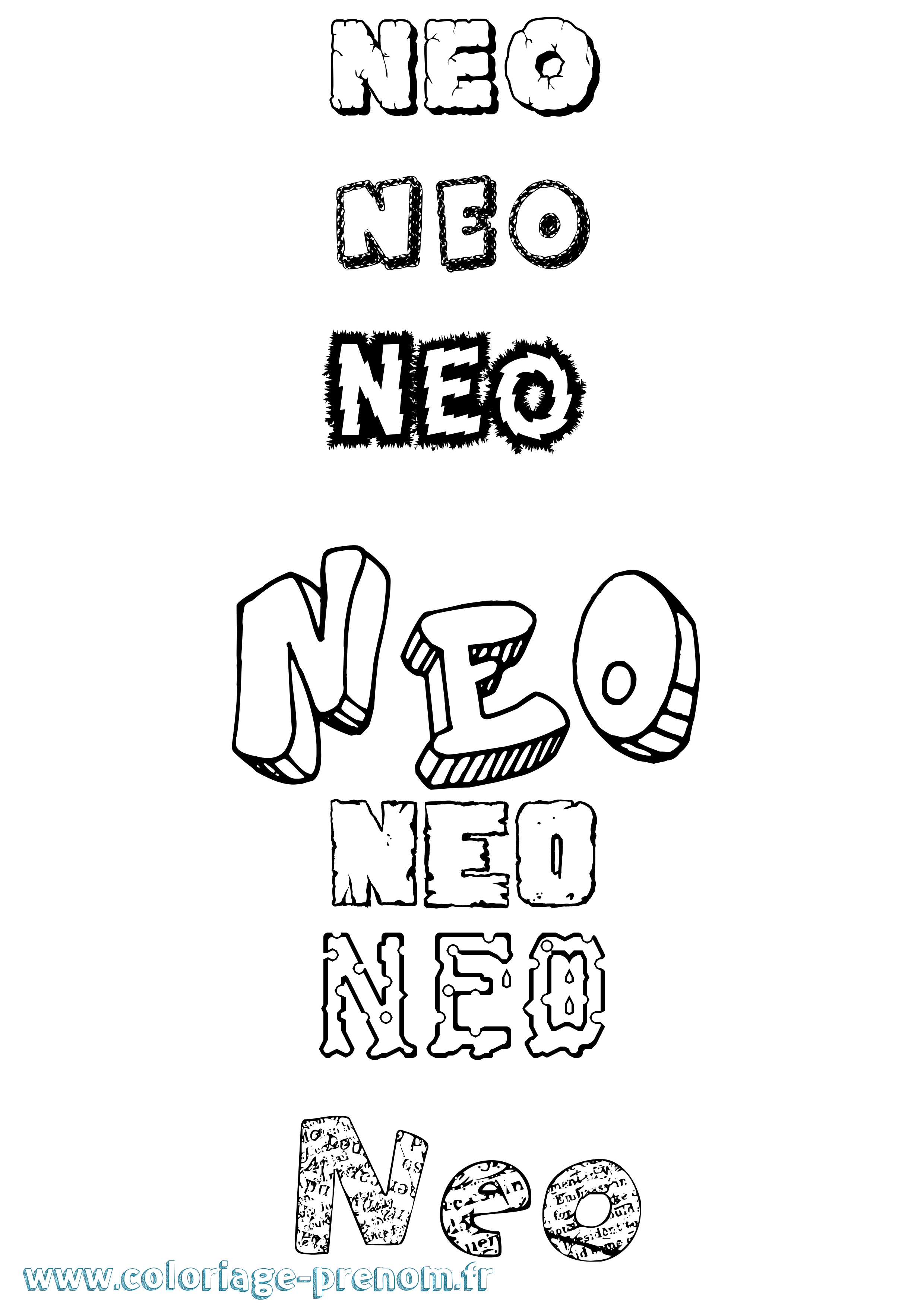 Coloriage prénom Neo