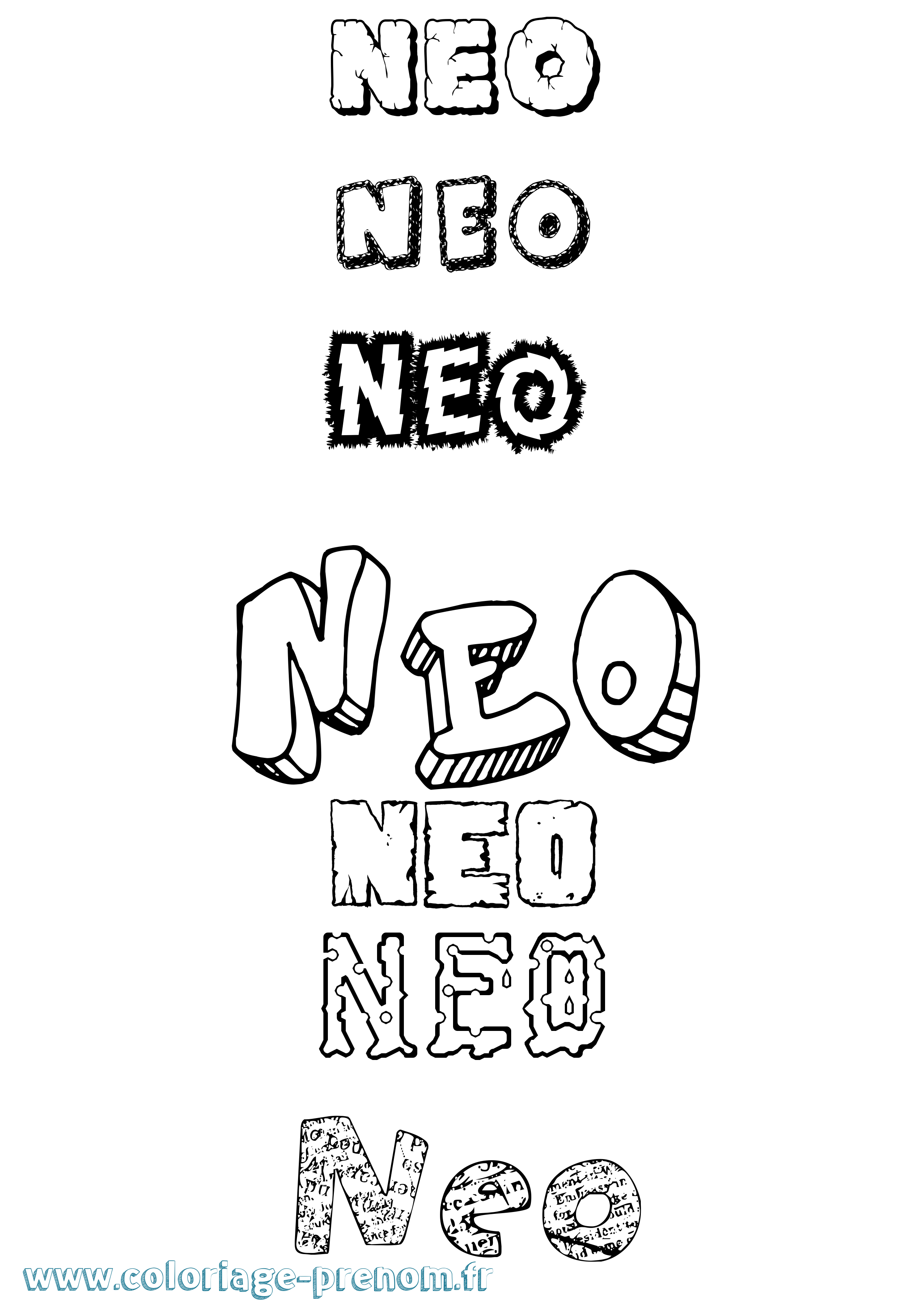 Coloriage Neo Coloriage prénom Neo