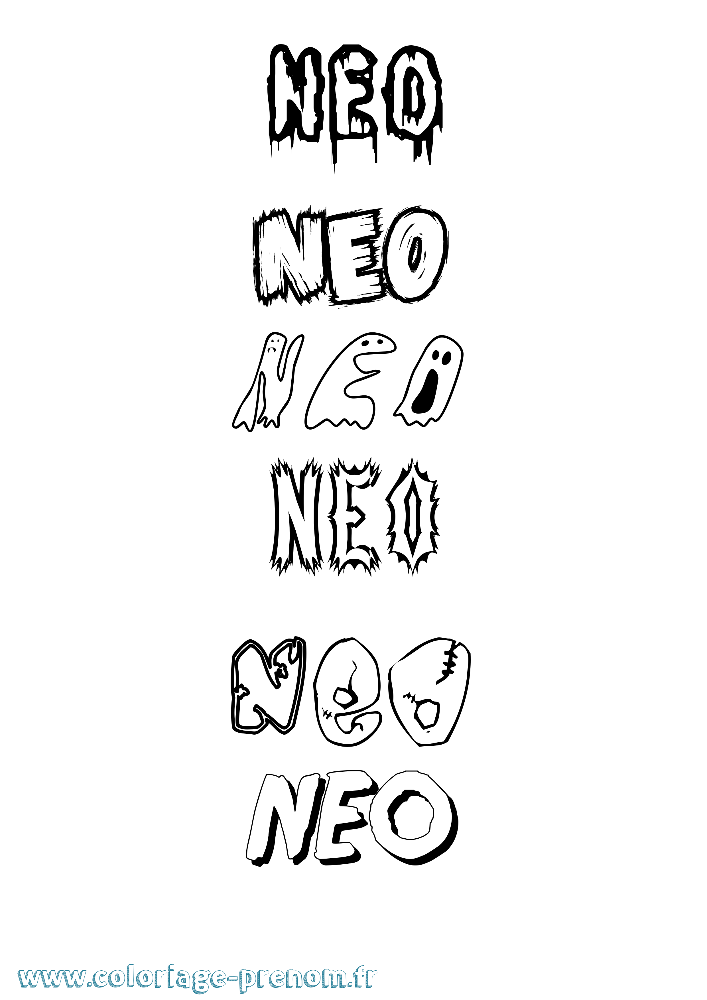 Coloriage Neo Coloriage prénom Neo