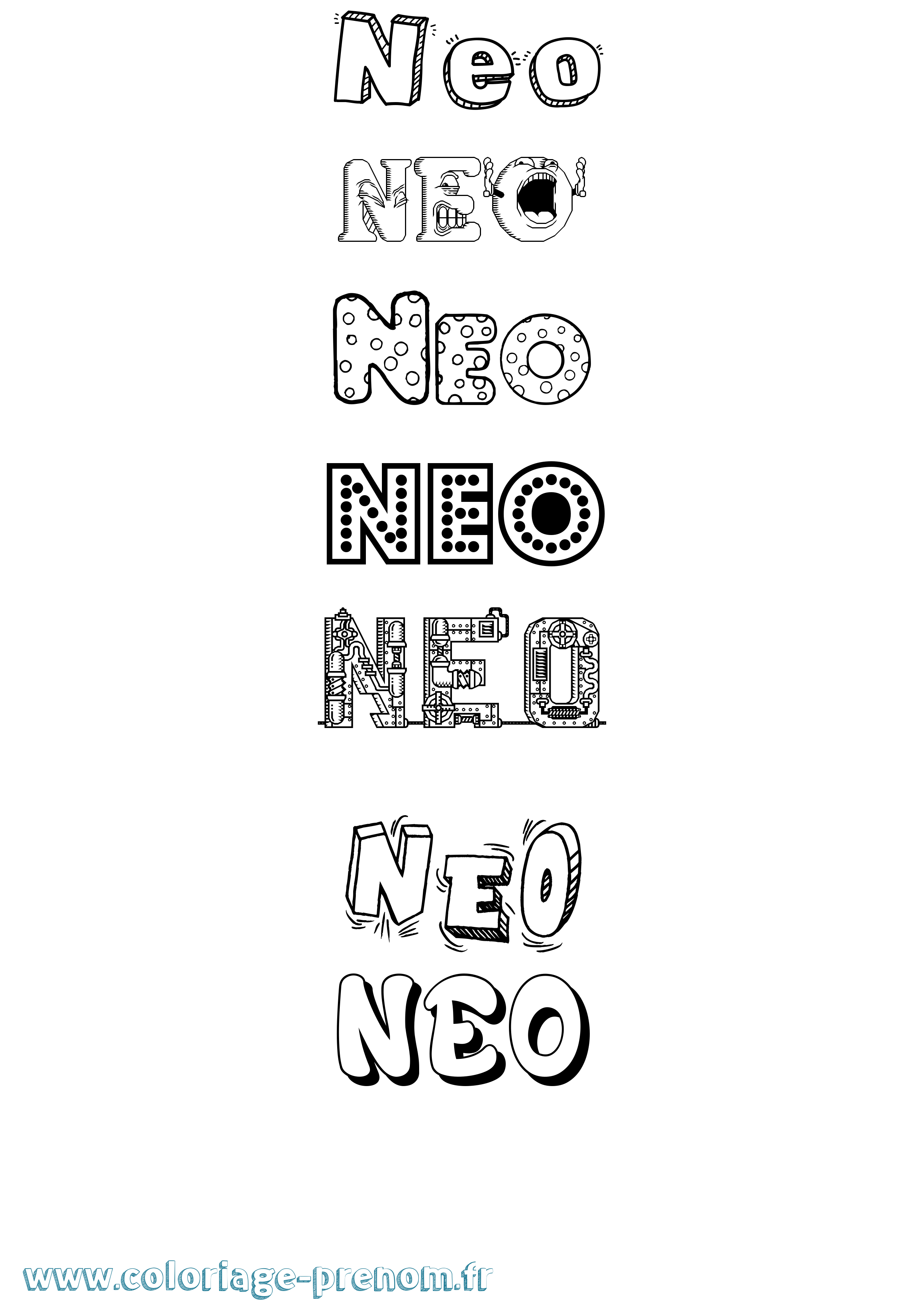 Coloriage Neo Coloriage prénom Neo