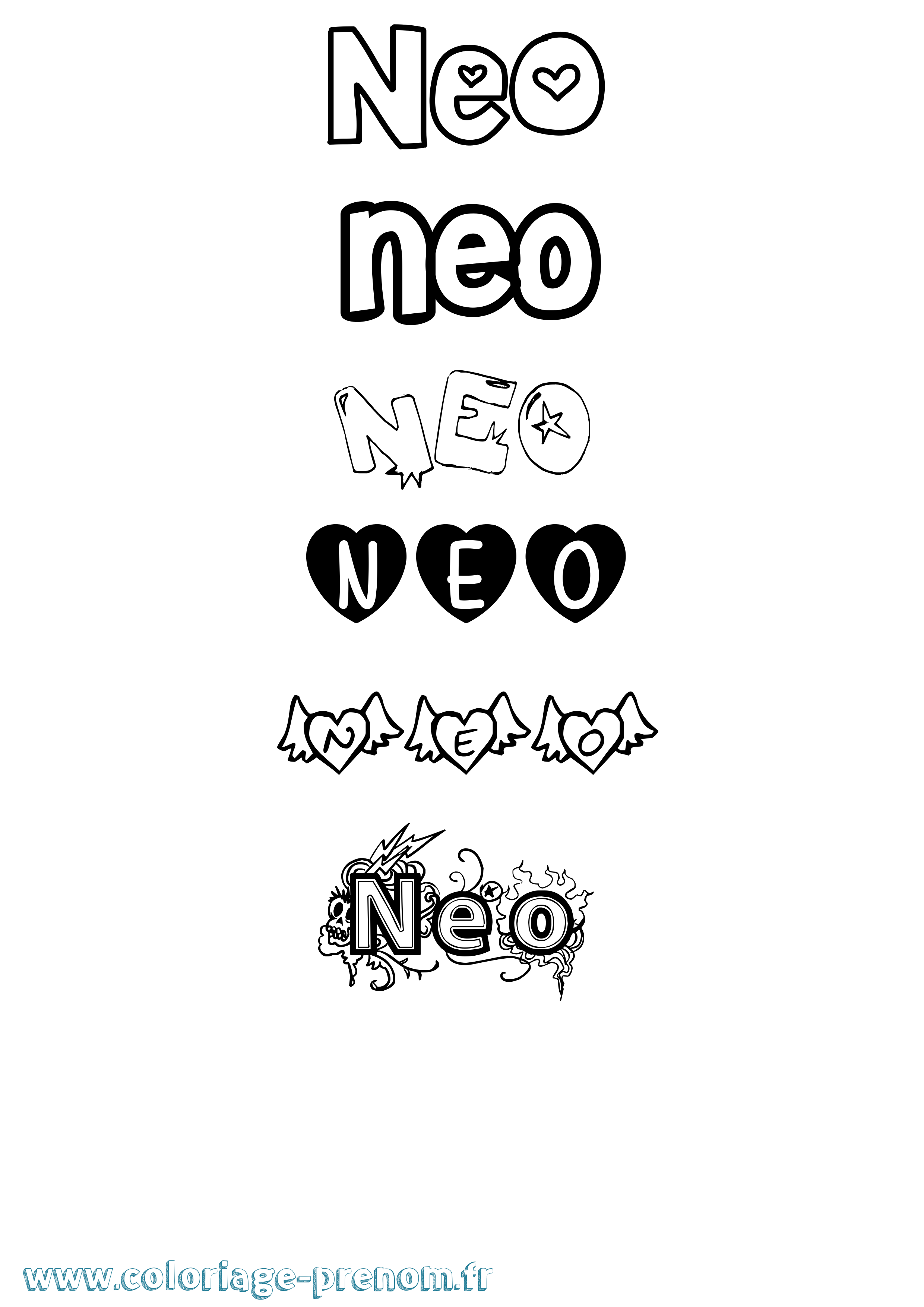 Coloriage Neo Coloriage prénom Neo