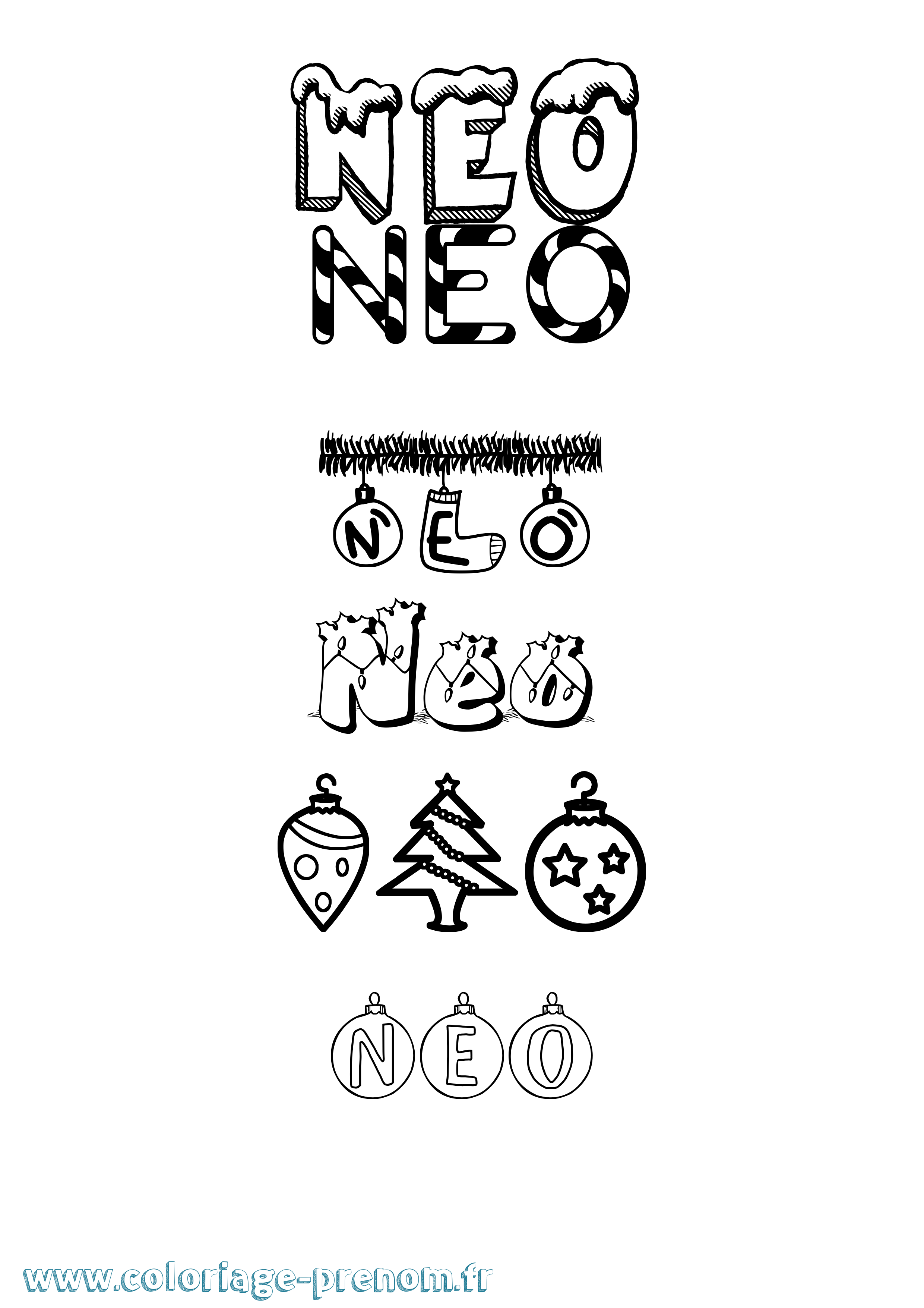 Coloriage Neo Coloriage prénom Neo