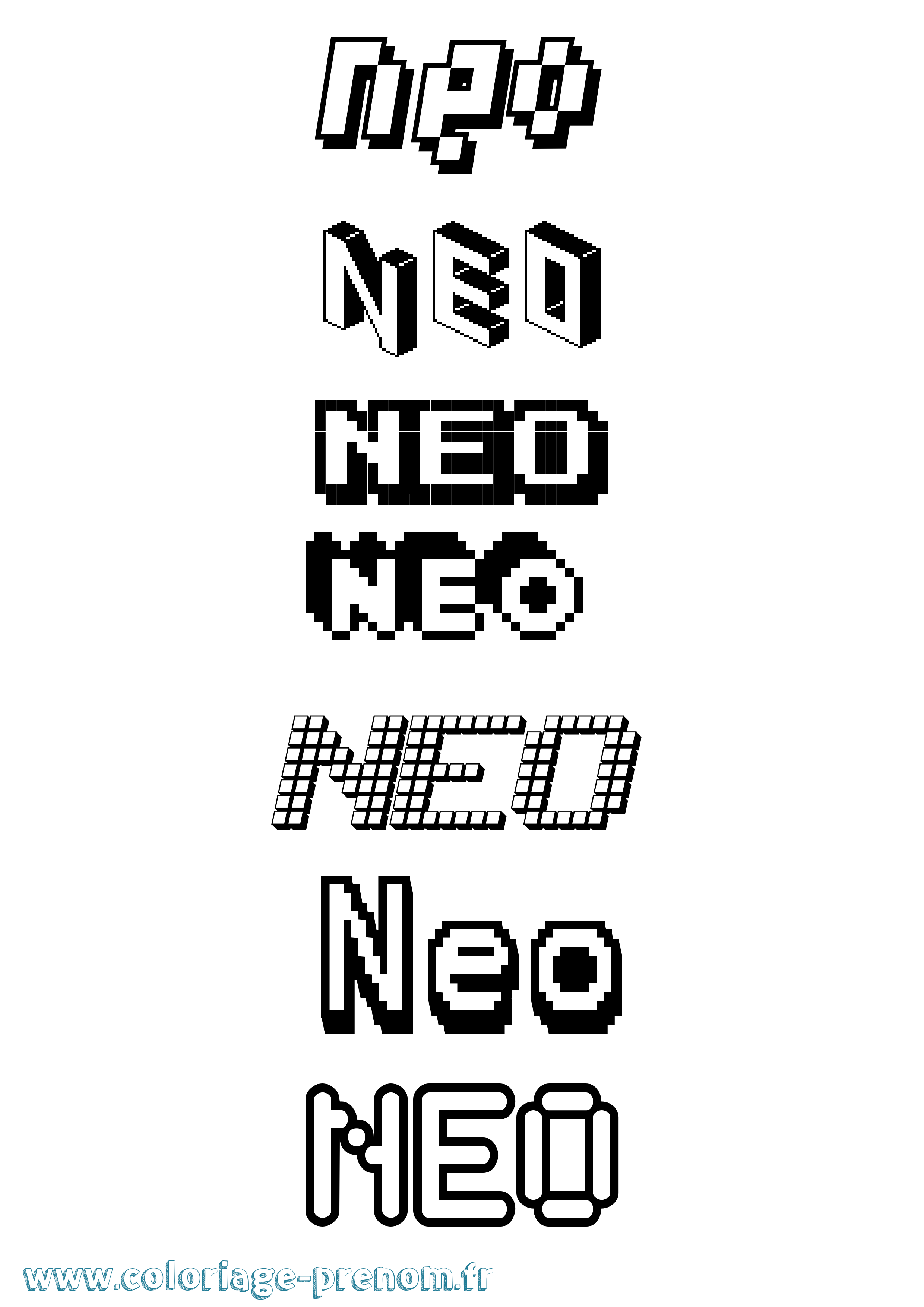 Coloriage Neo Coloriage prénom Neo