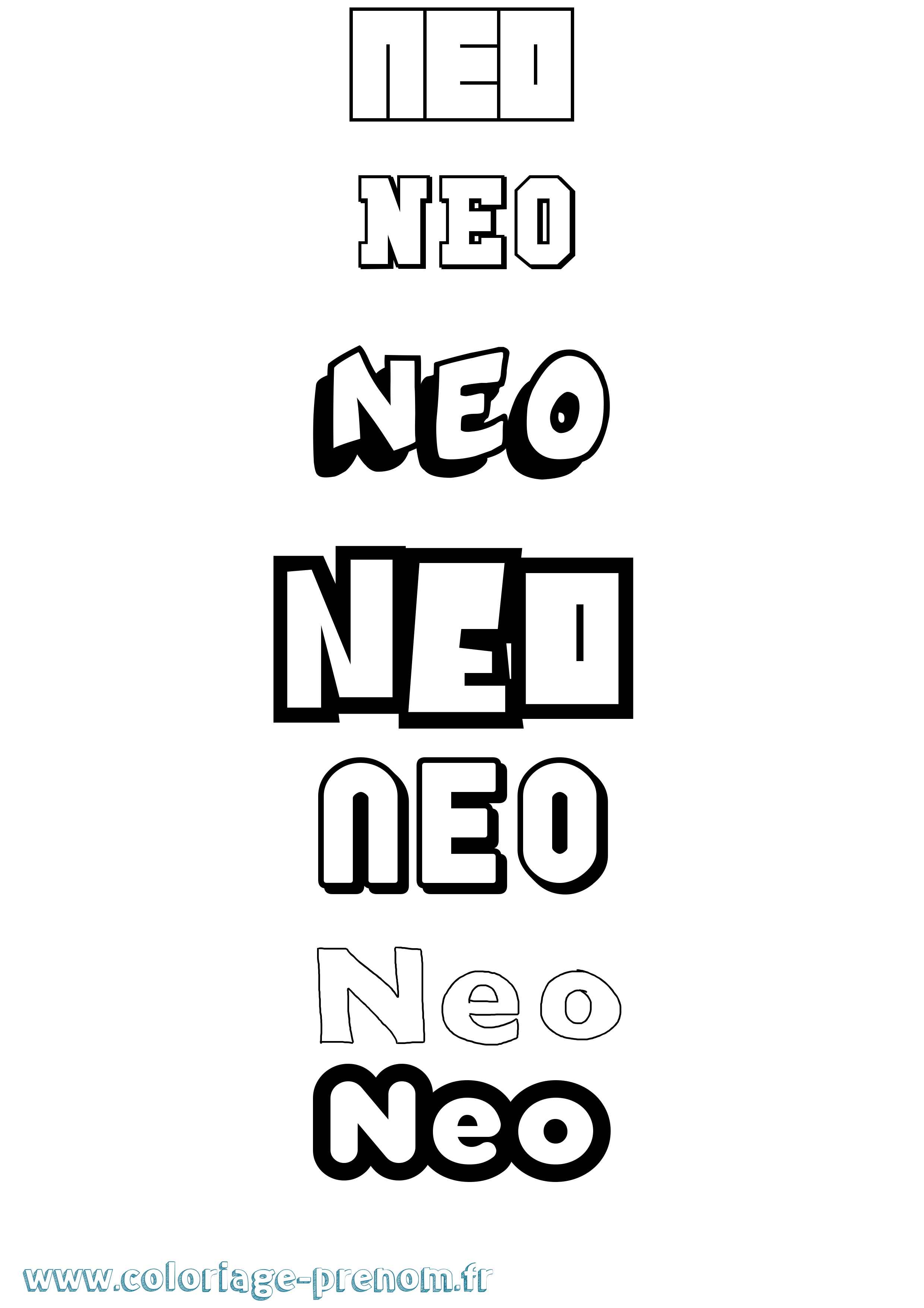 Coloriage Neo Coloriage prénom Neo