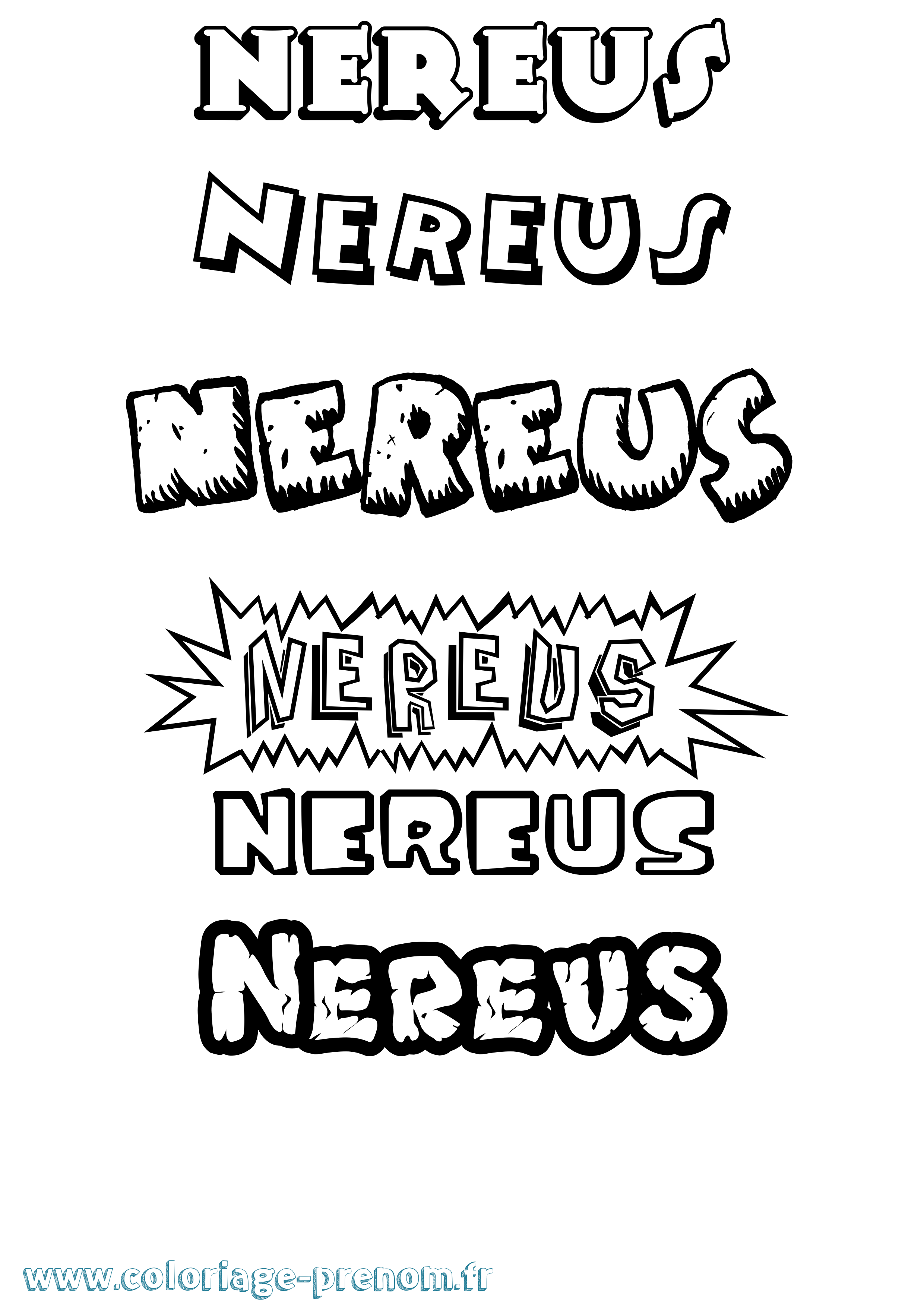 Coloriage Nereus Dessin Animé Coloriage prénom Nereus Dessin Animé