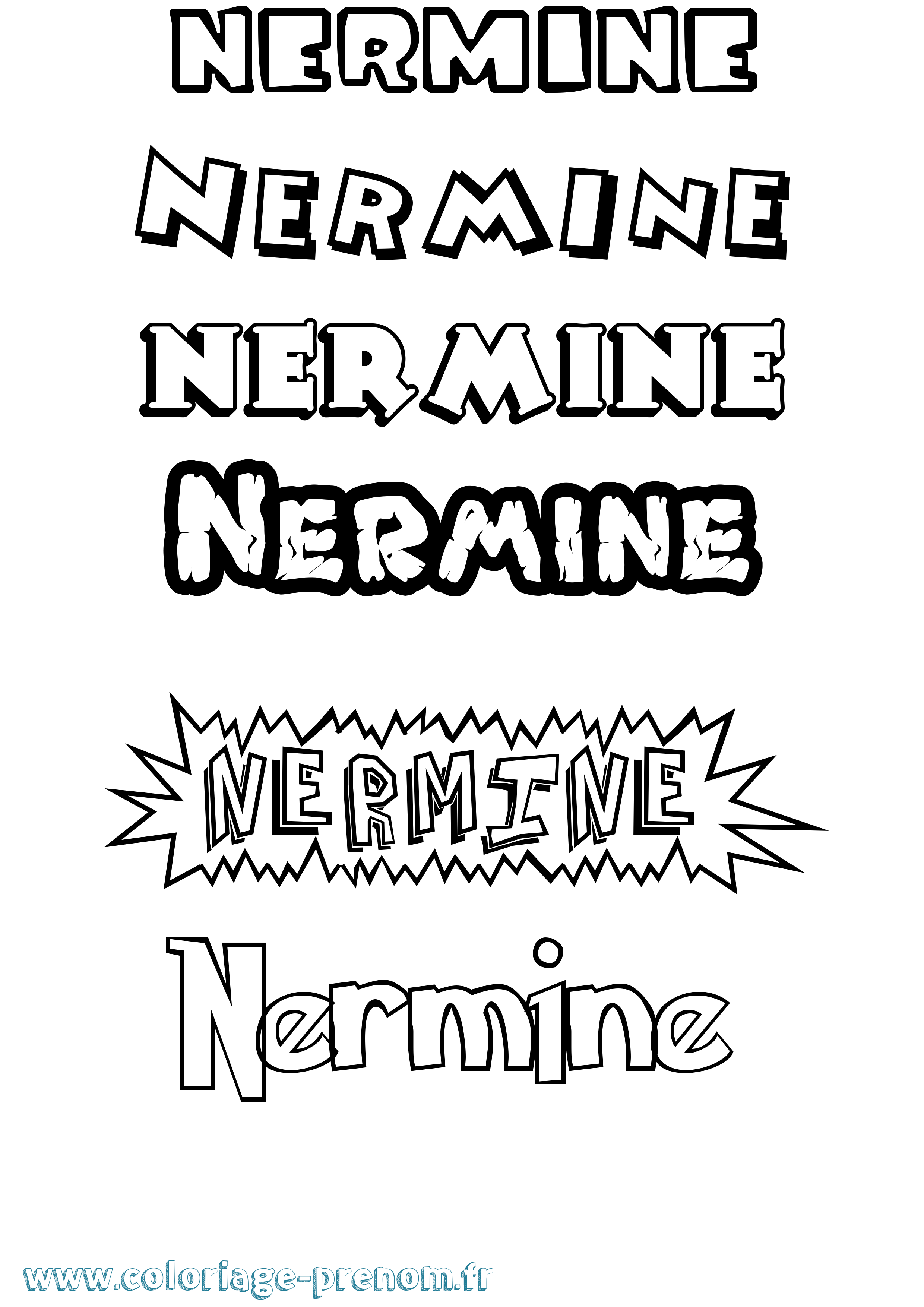 Coloriage Nermine Coloriage prénom Nermine