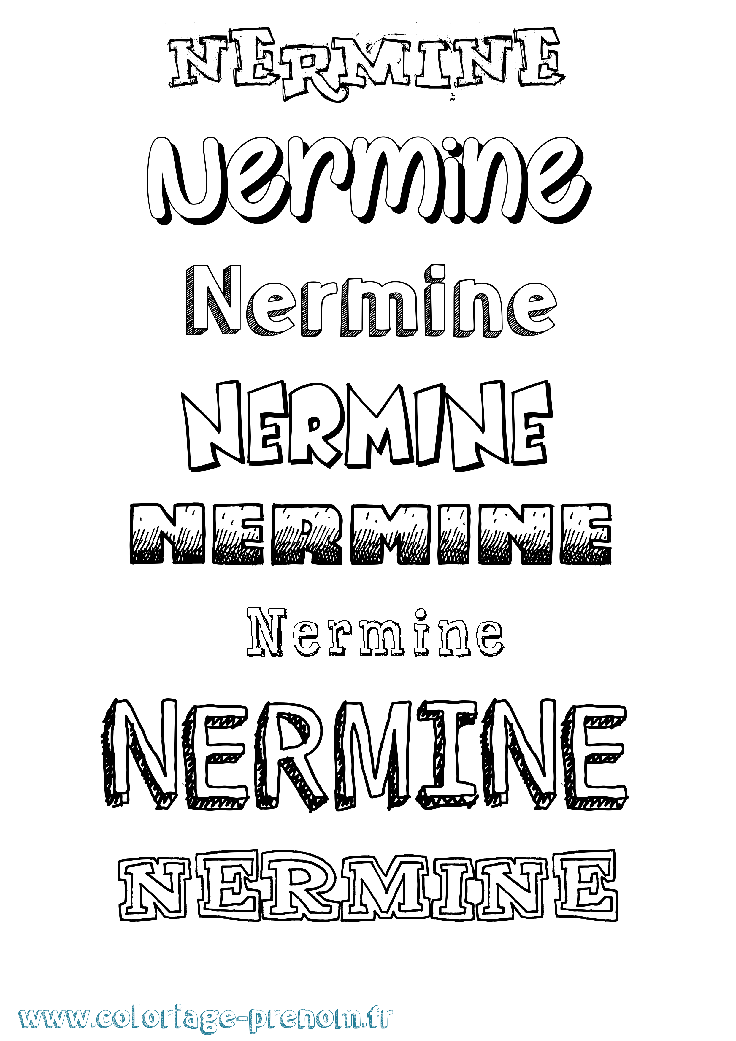 Coloriage Nermine Coloriage prénom Nermine