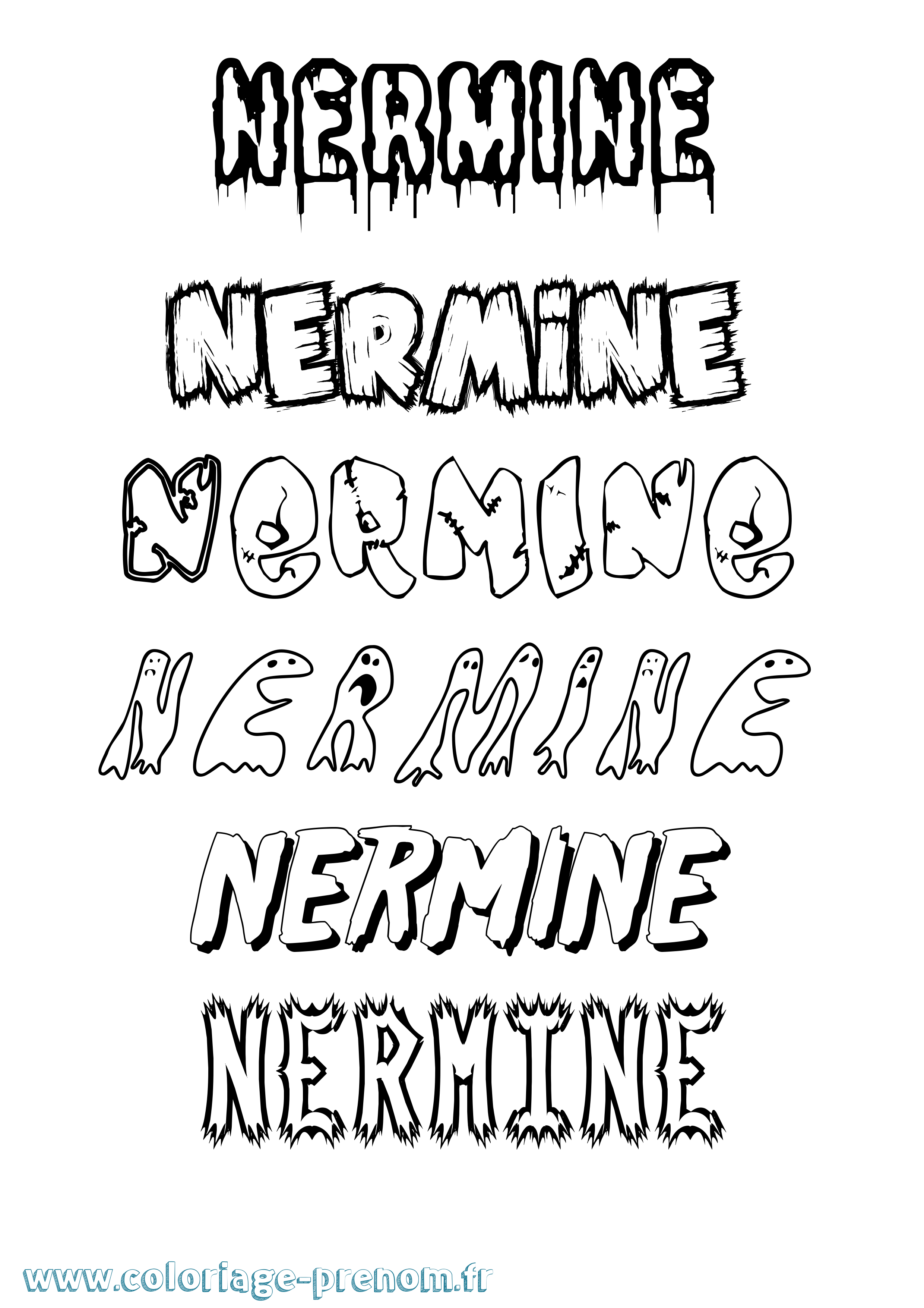 Coloriage Nermine Coloriage prénom Nermine