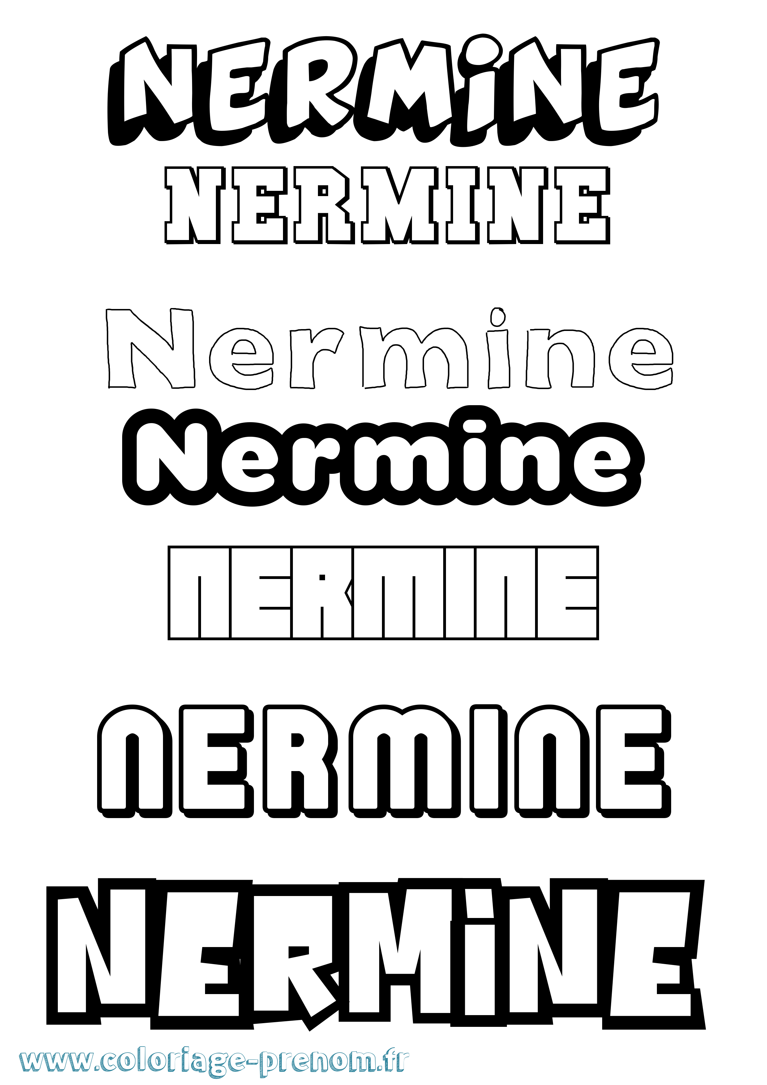 Coloriage Nermine Coloriage prénom Nermine