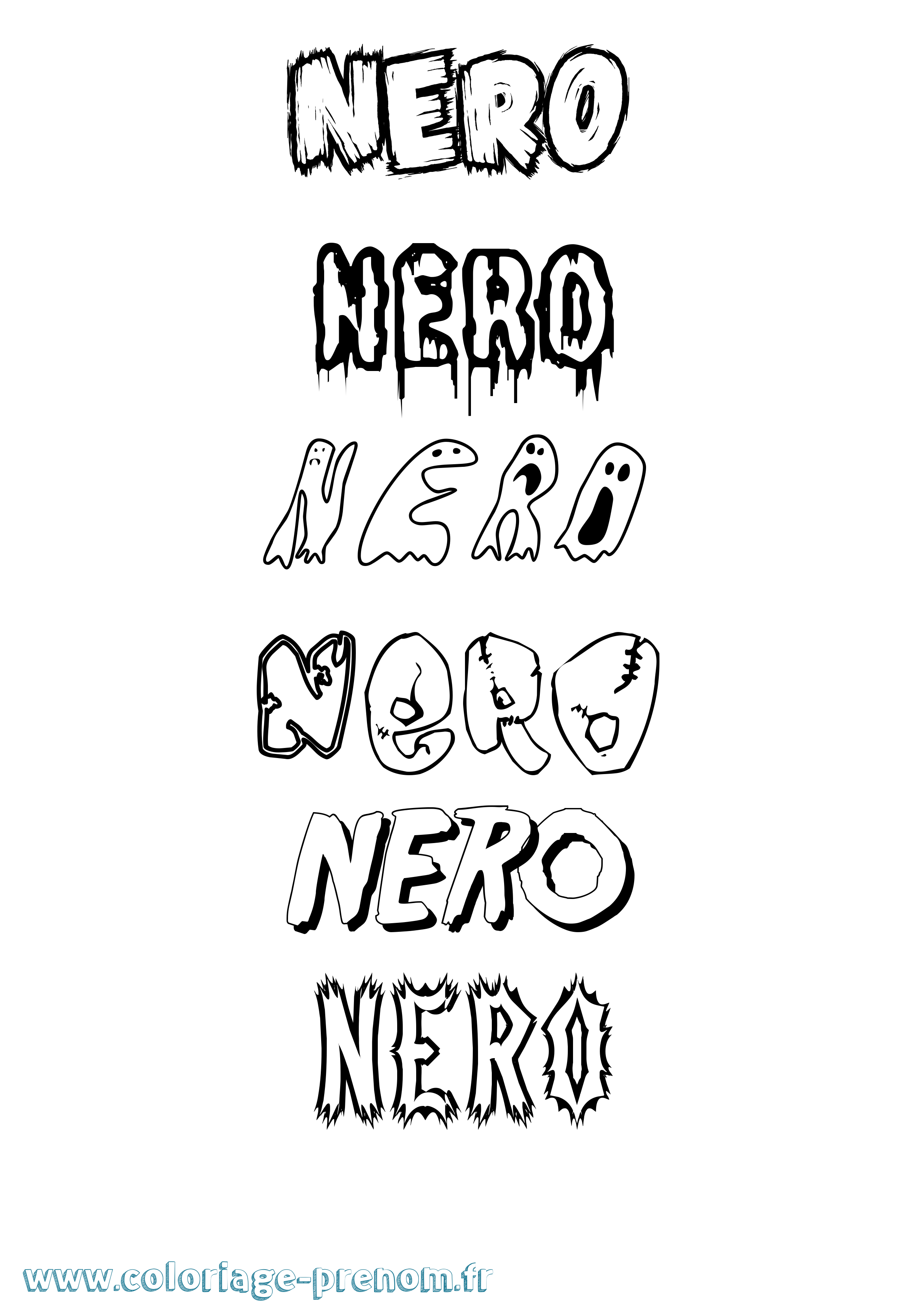 Coloriage prénom Nero Frisson