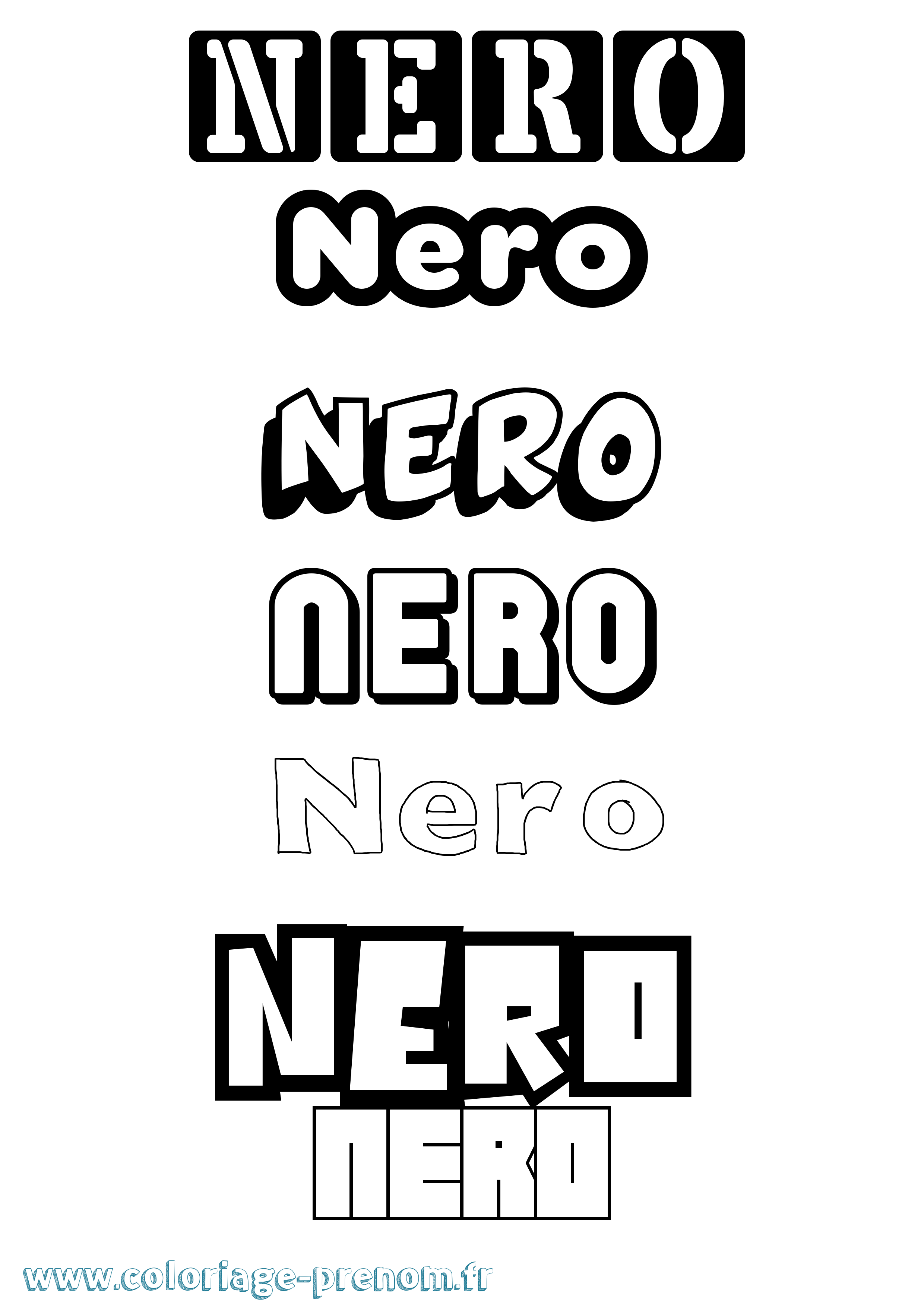 Coloriage prénom Nero Simple