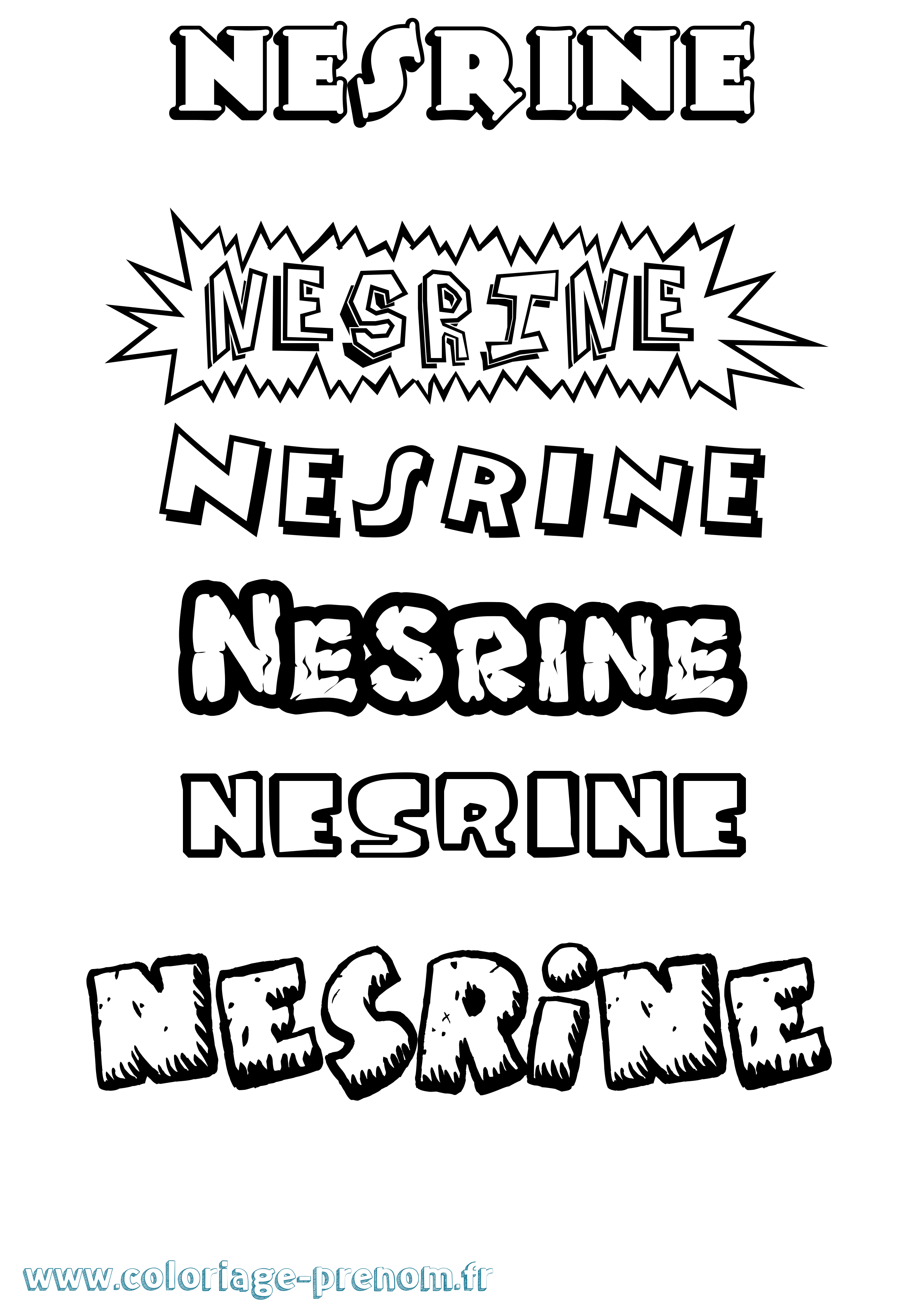 Coloriage prénom Nesrine