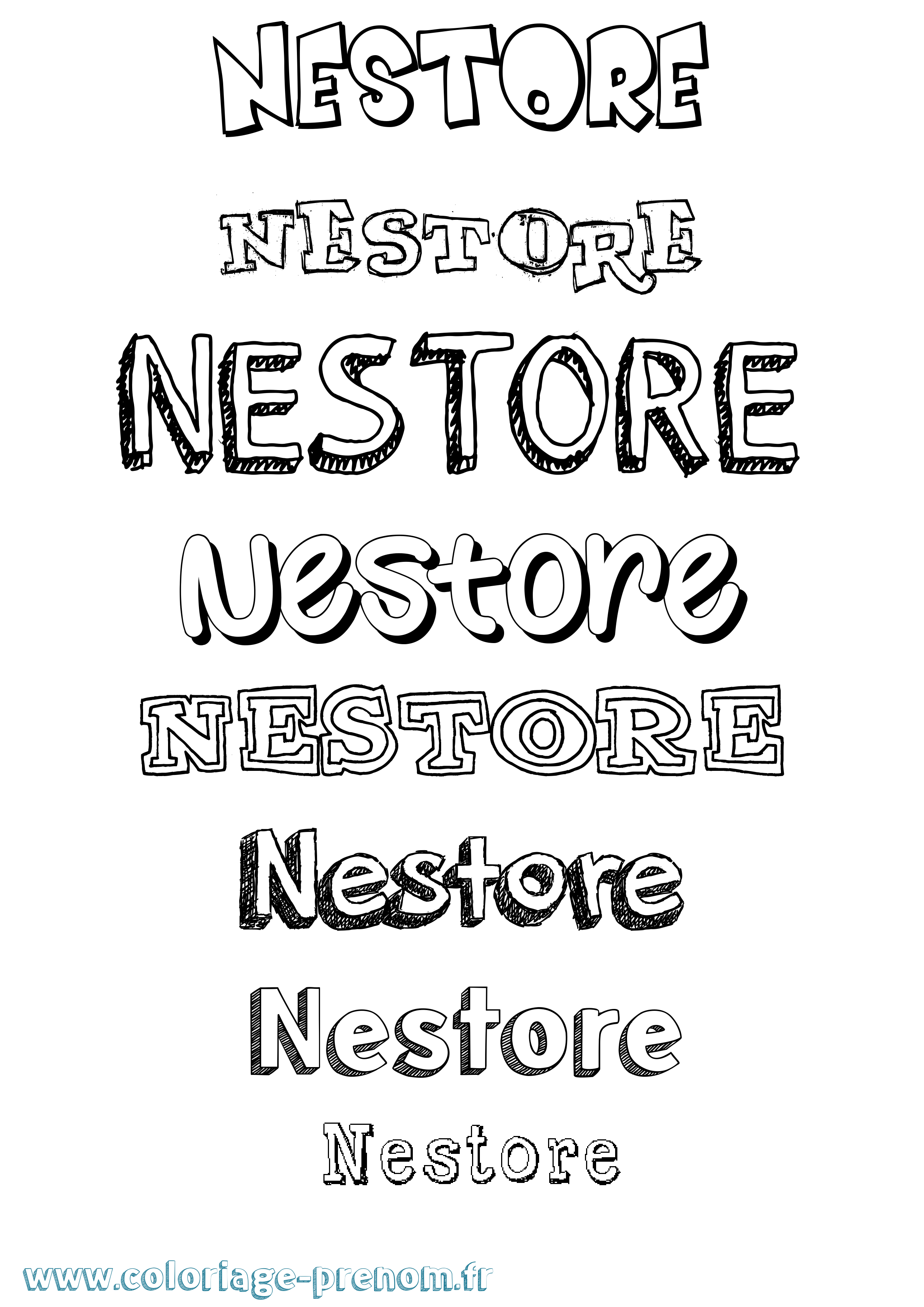Coloriage prénom Nestore Dessiné