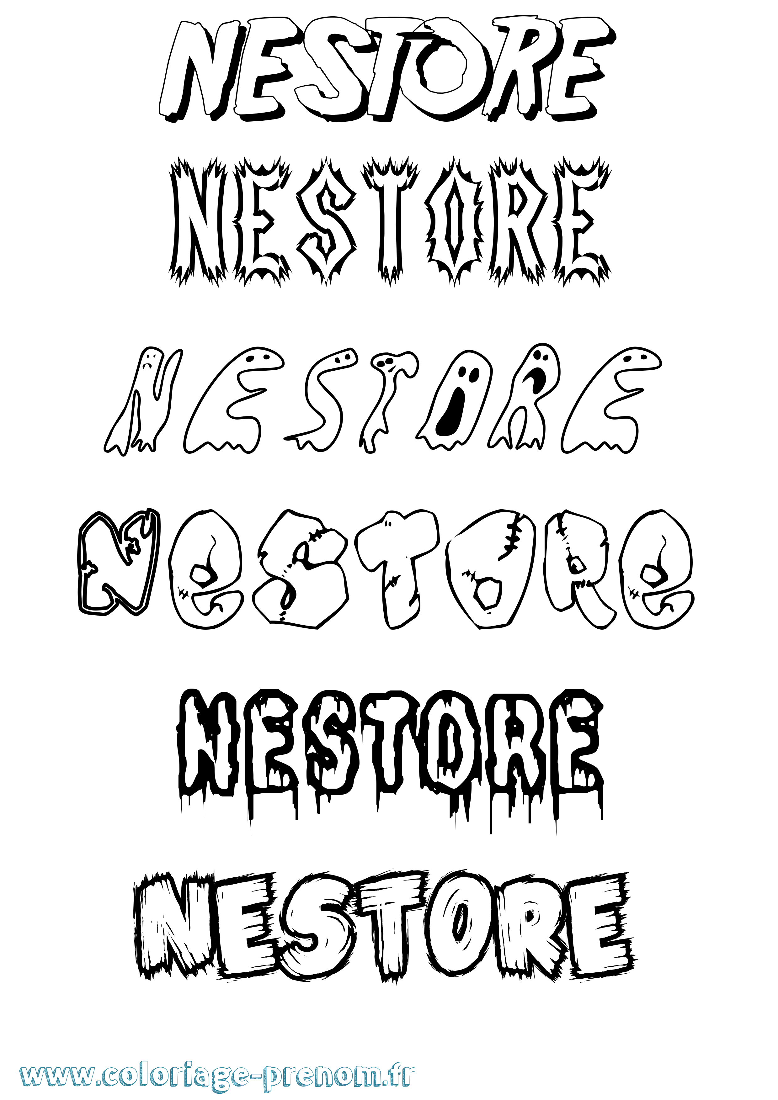 Coloriage prénom Nestore Frisson