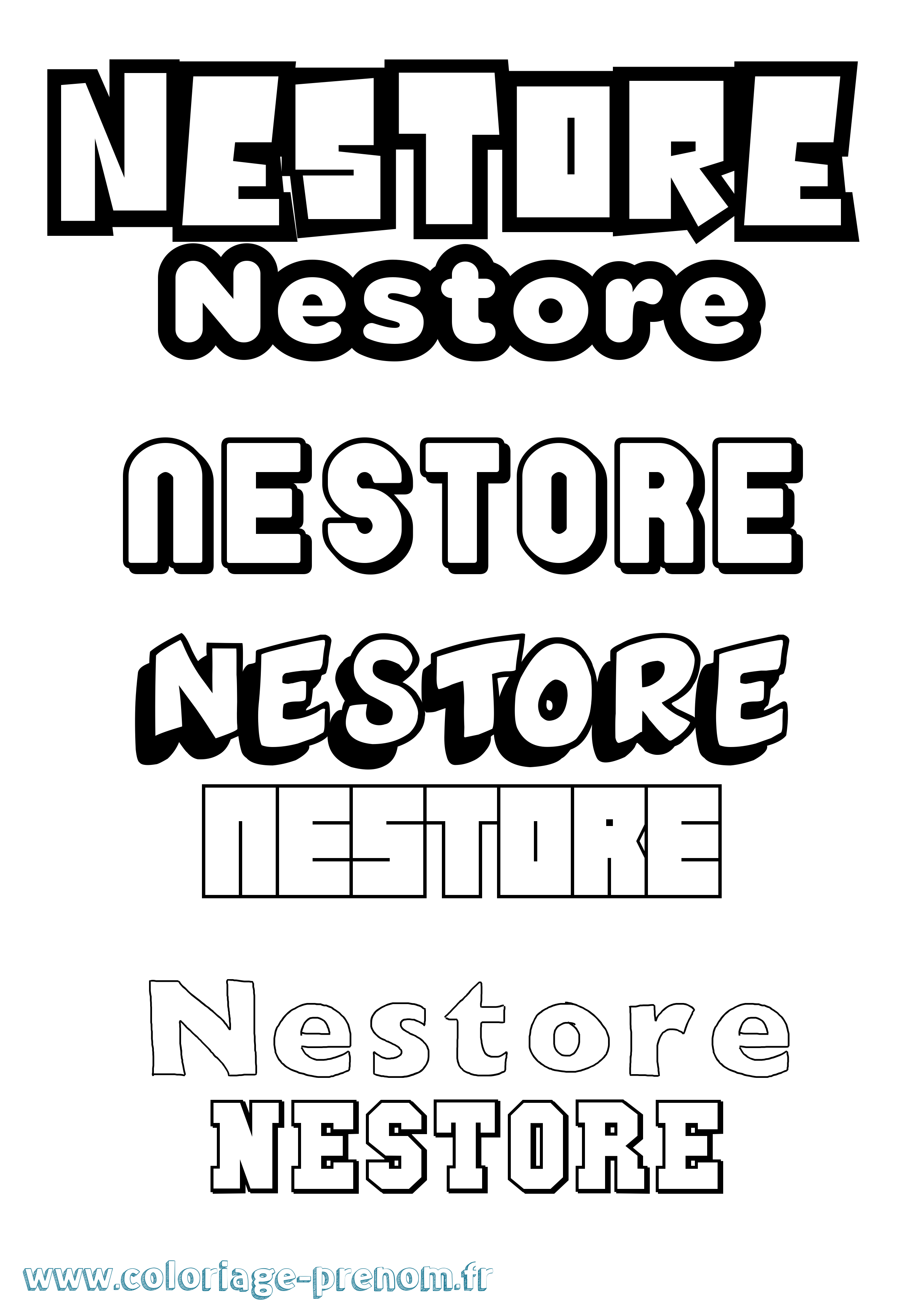 Coloriage prénom Nestore Simple