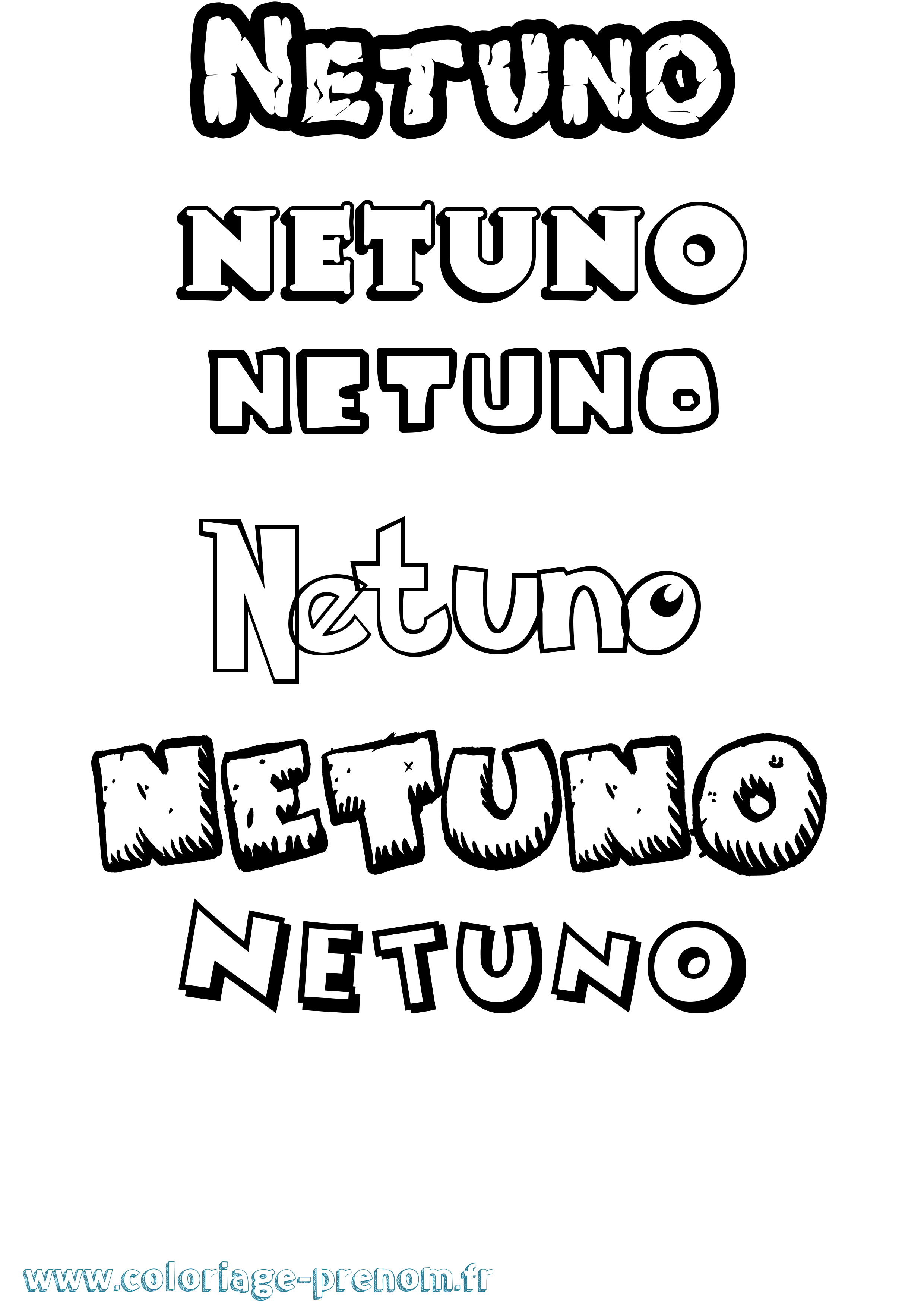 Coloriage prénom Netuno Dessin Animé