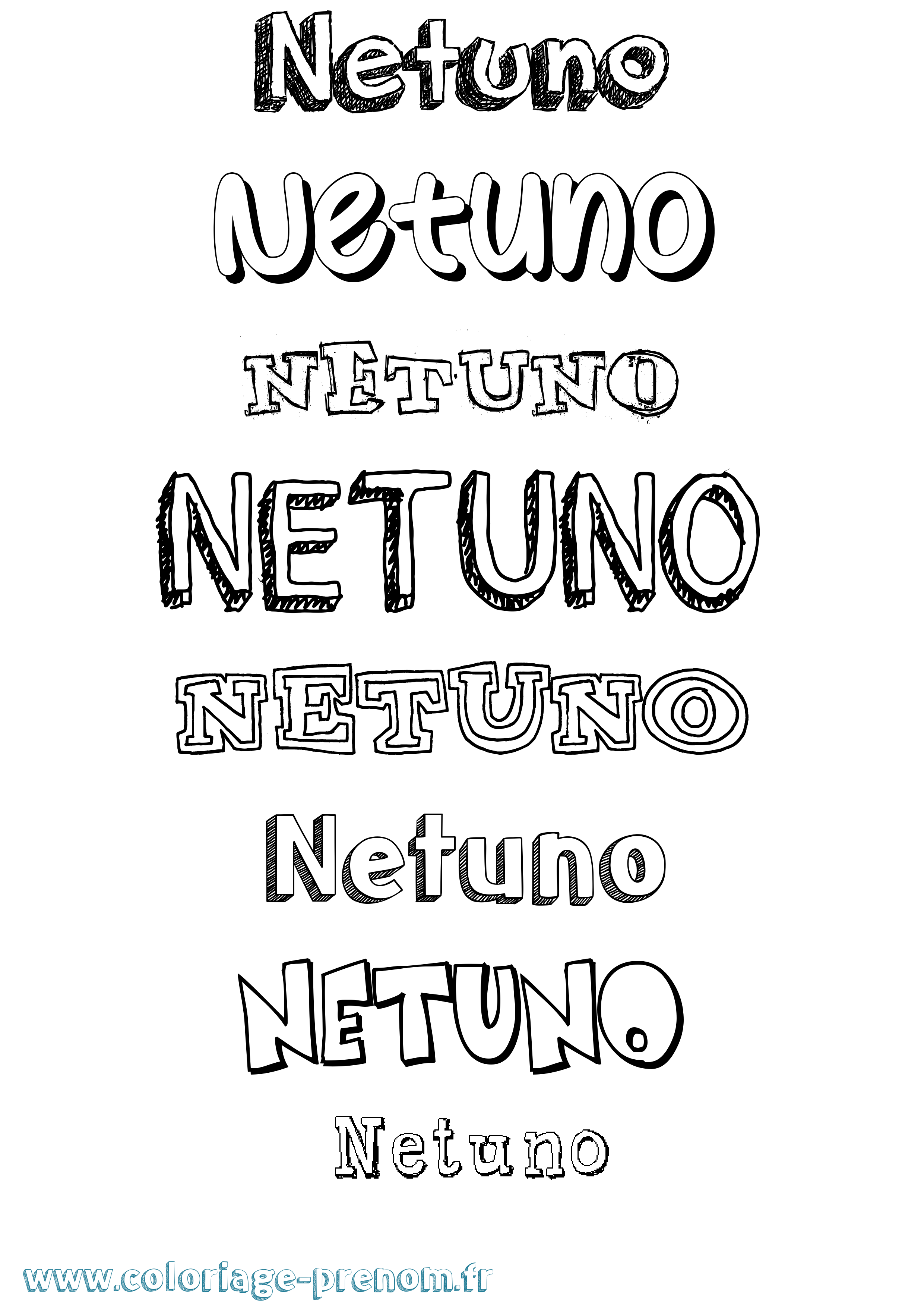 Coloriage prénom Netuno Dessiné