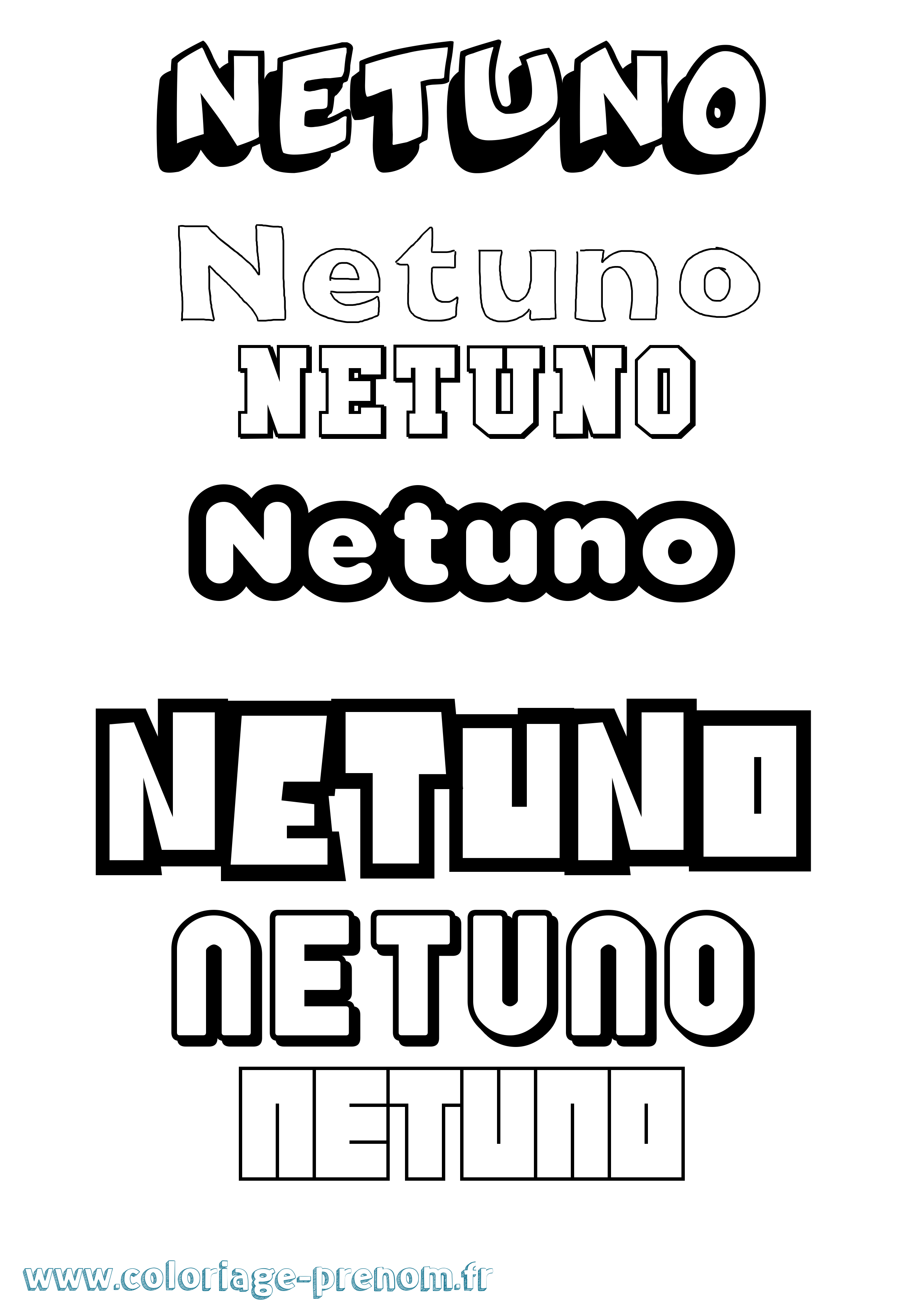 Coloriage prénom Netuno Simple