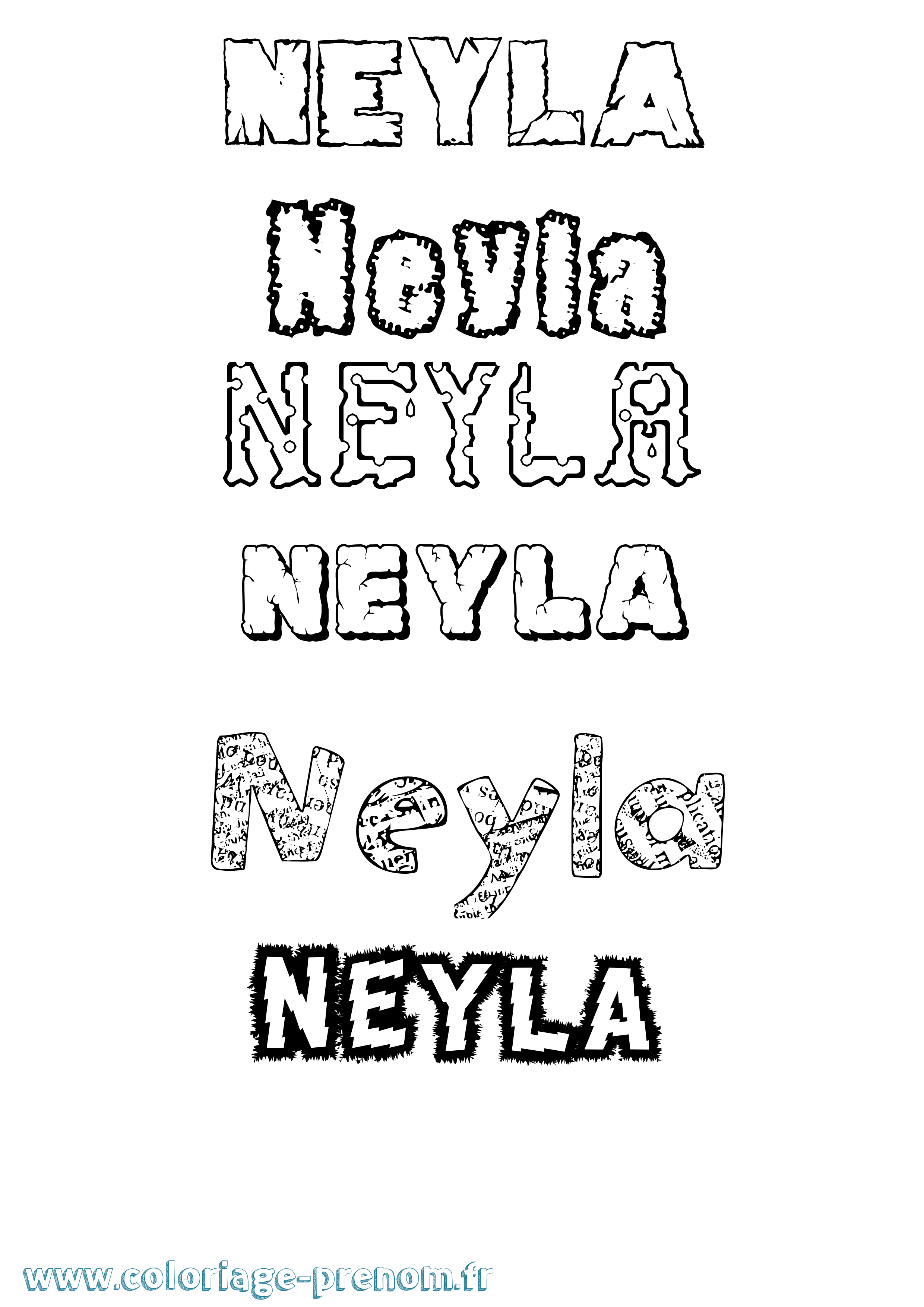 Coloriage prénom Neyla