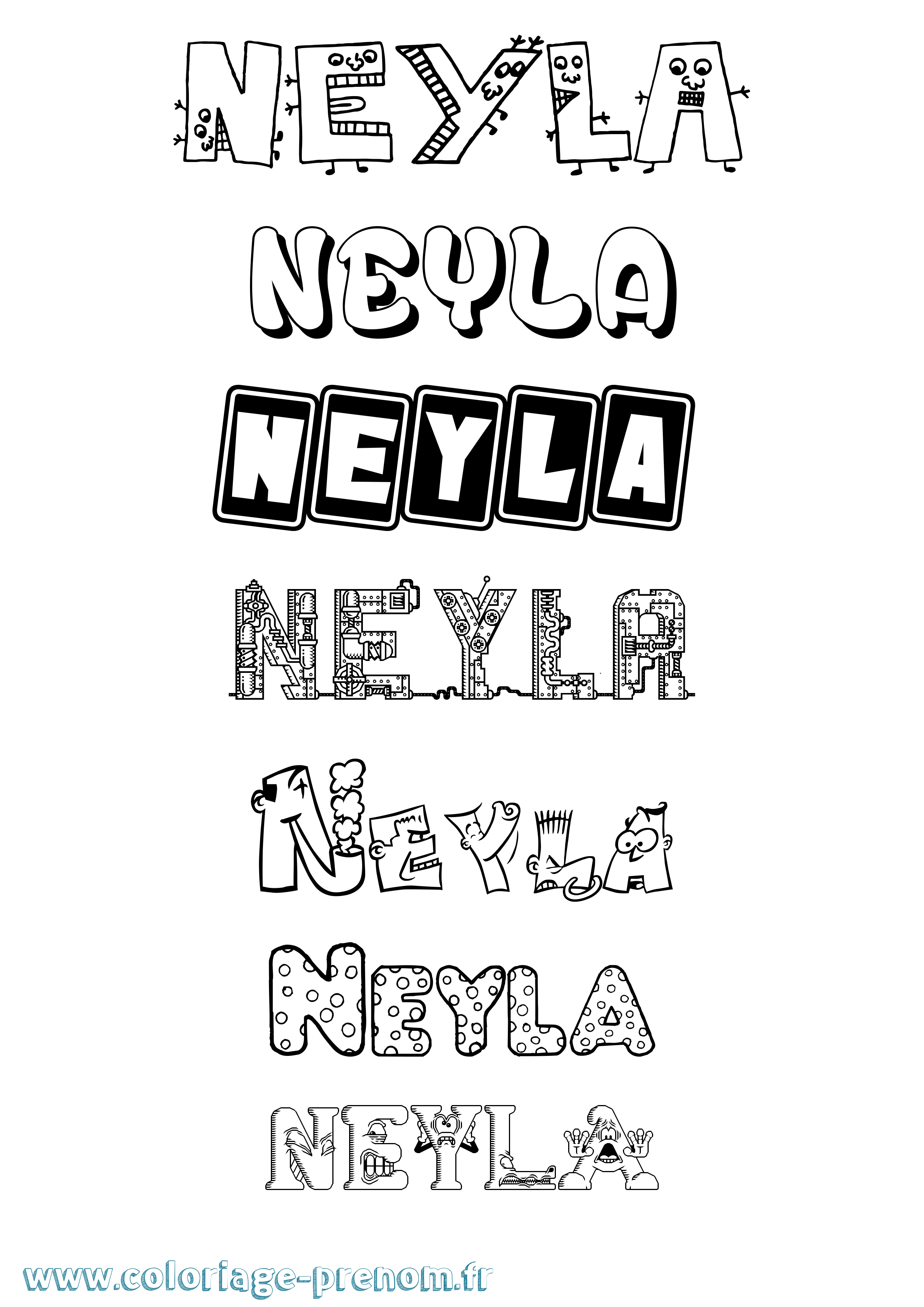 Coloriage prénom Neyla