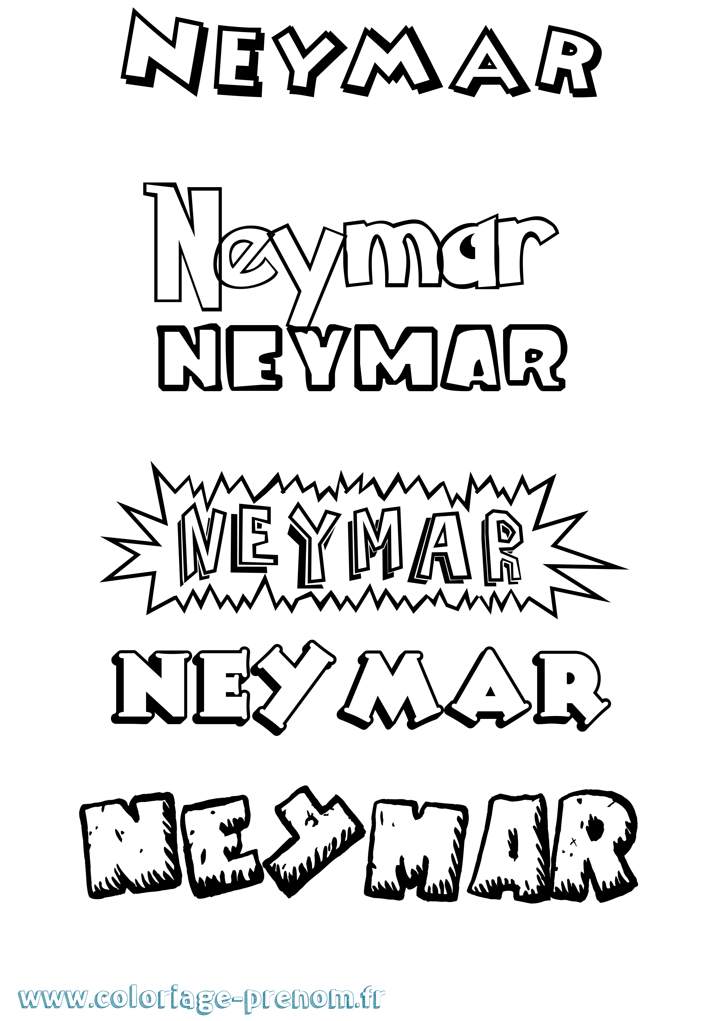 Coloriage prénom Neymar Dessin Animé