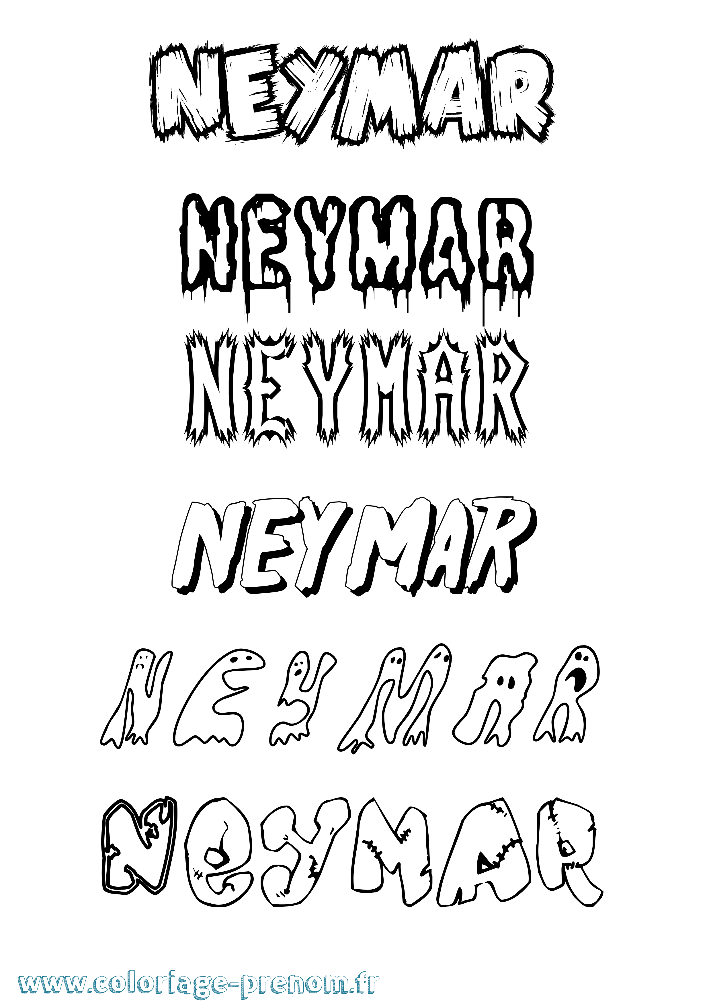Coloriage prénom Neymar Frisson