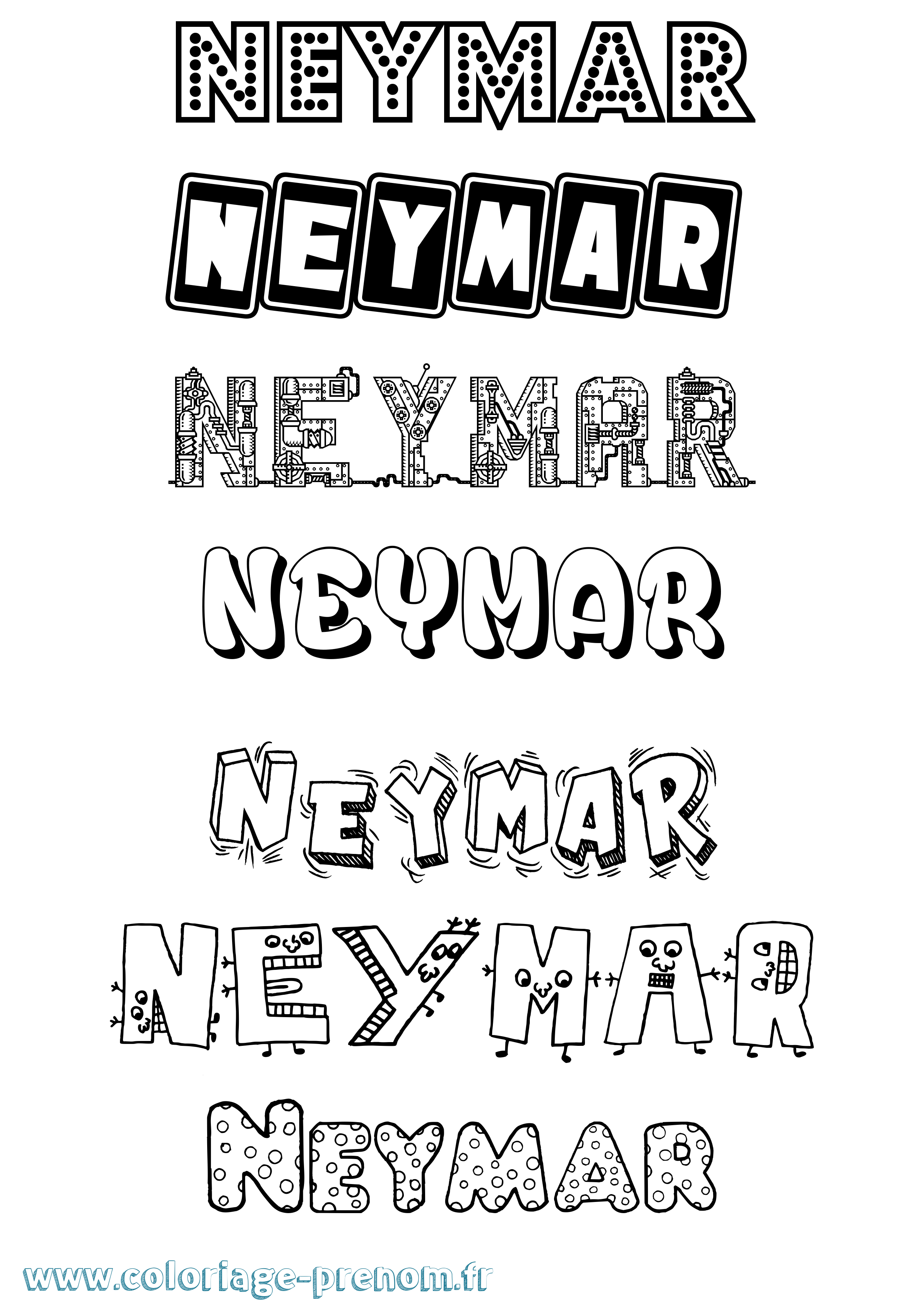Coloriage prénom Neymar Fun