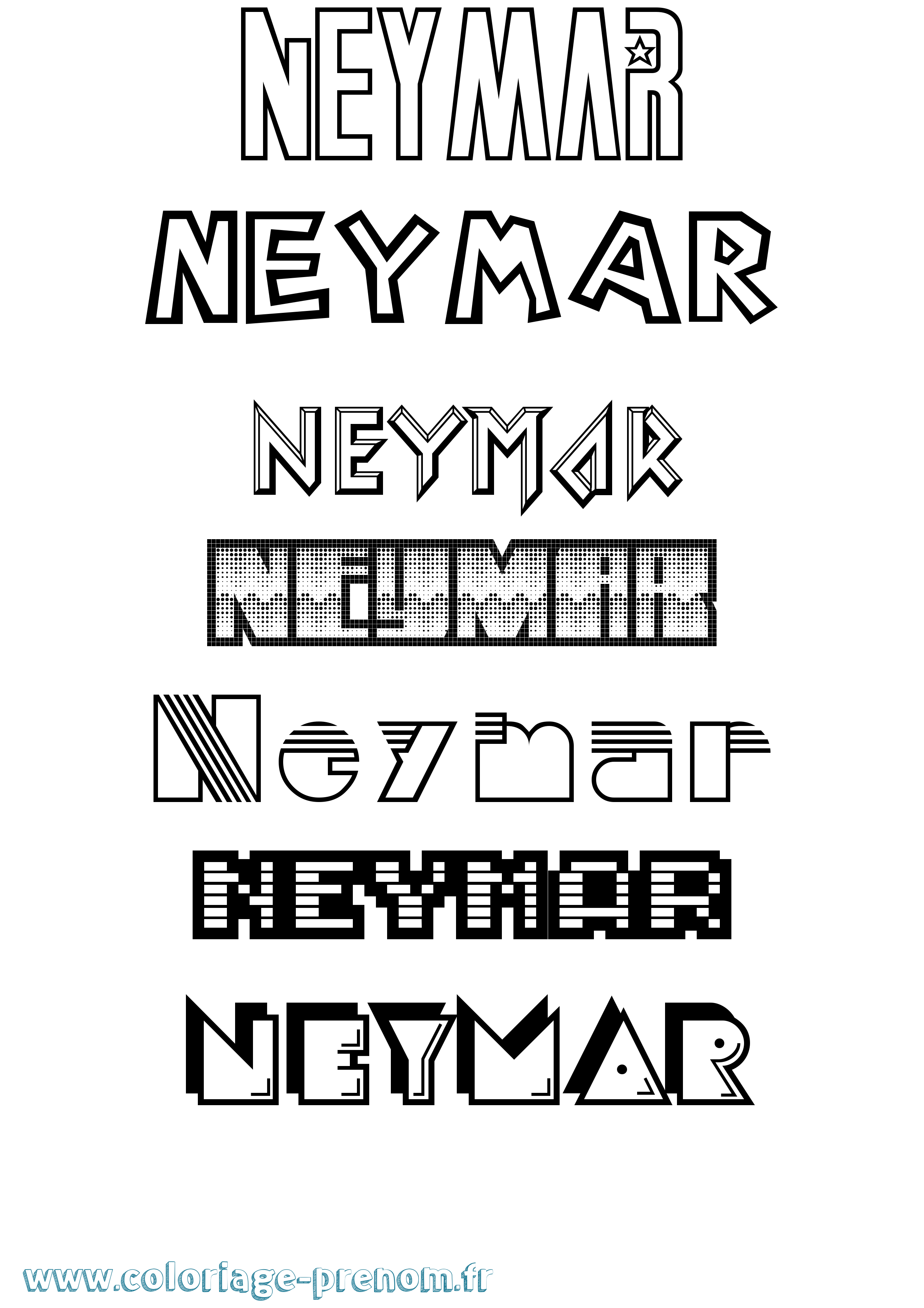 Coloriage prénom Neymar Jeux Vidéos