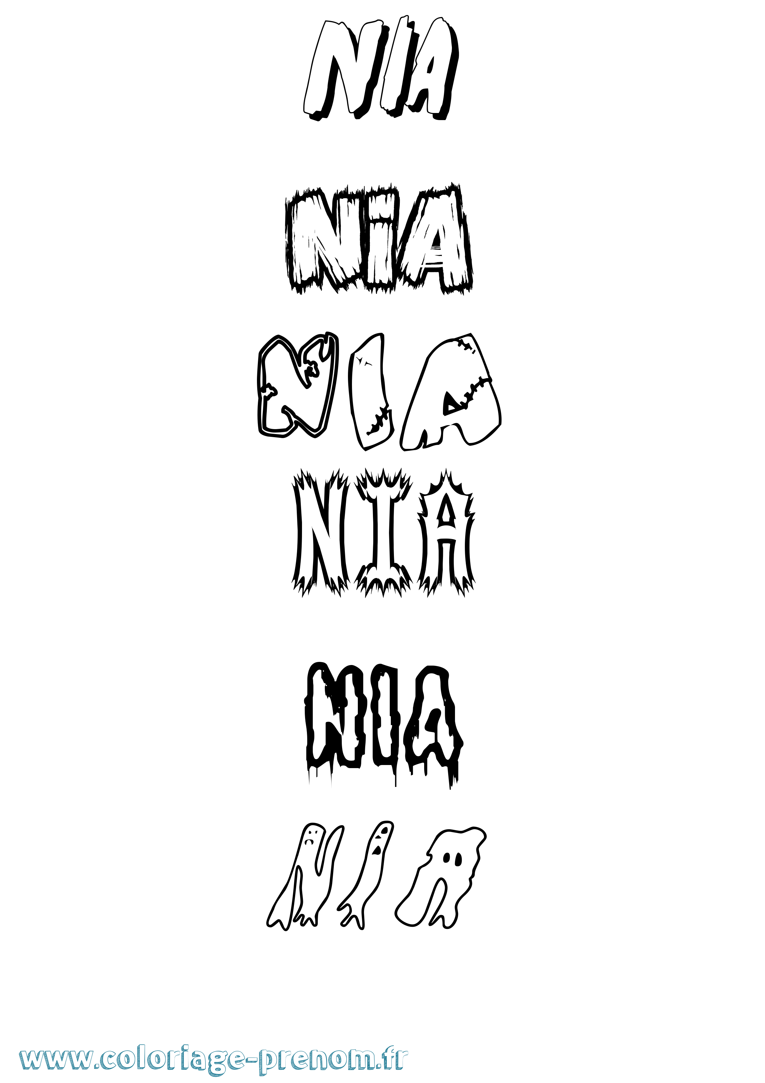 Coloriage Nia Frisson Coloriage prénom Nia Frisson