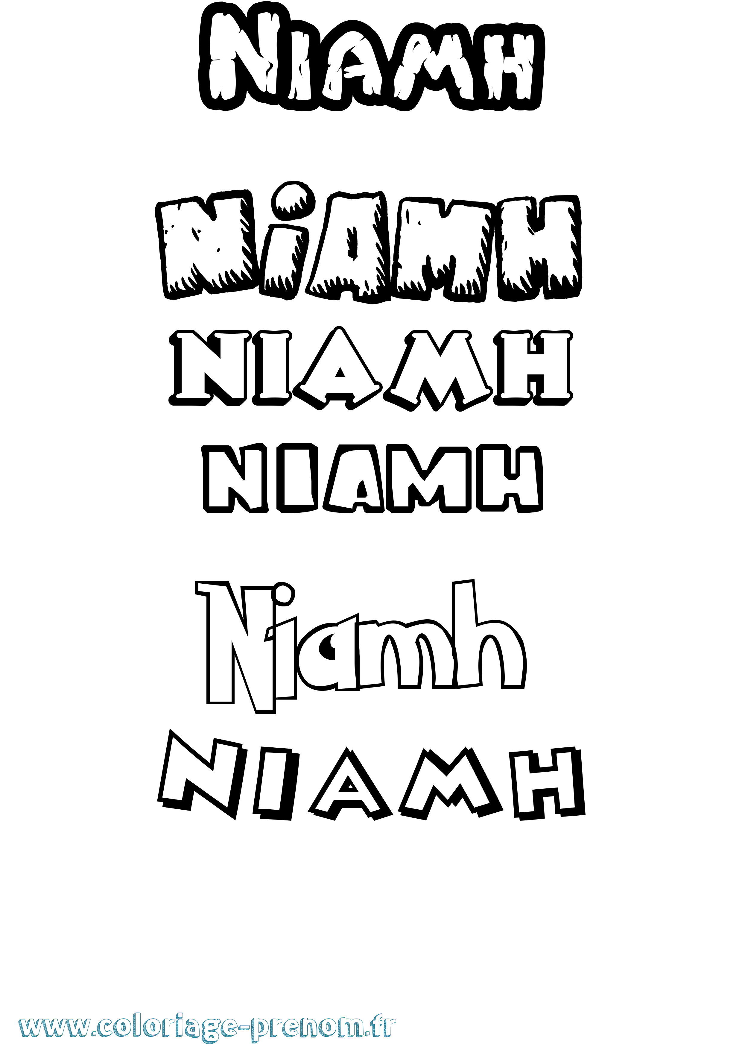 Coloriage prénom Niamh Dessin Animé
