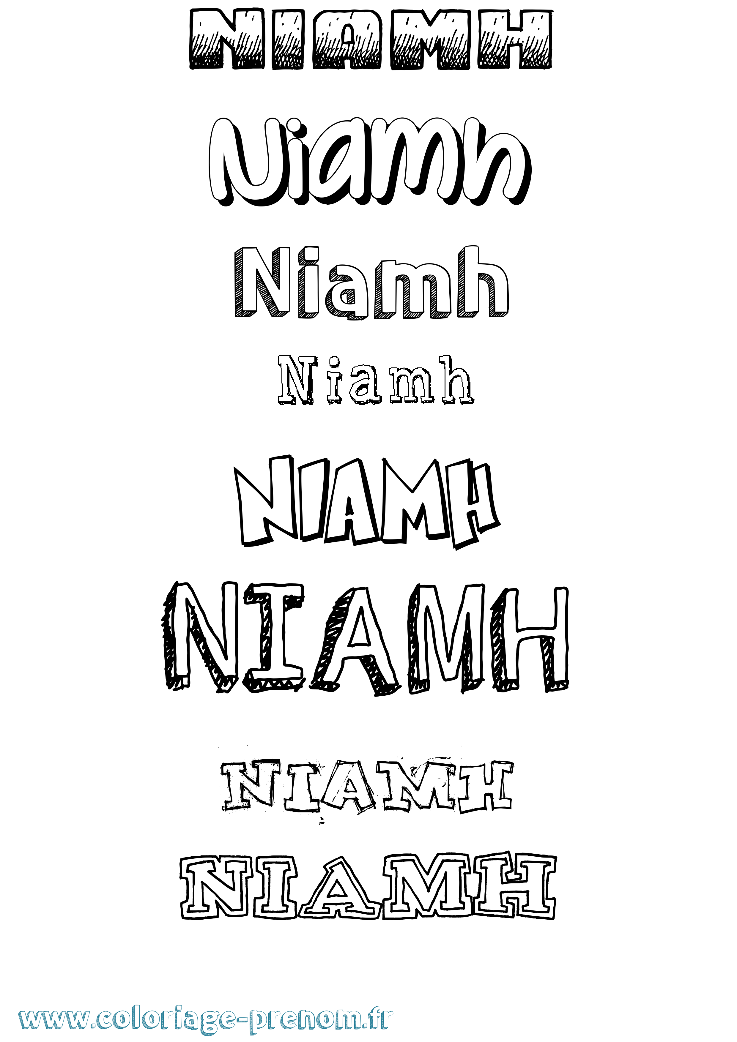 Coloriage prénom Niamh Dessiné
