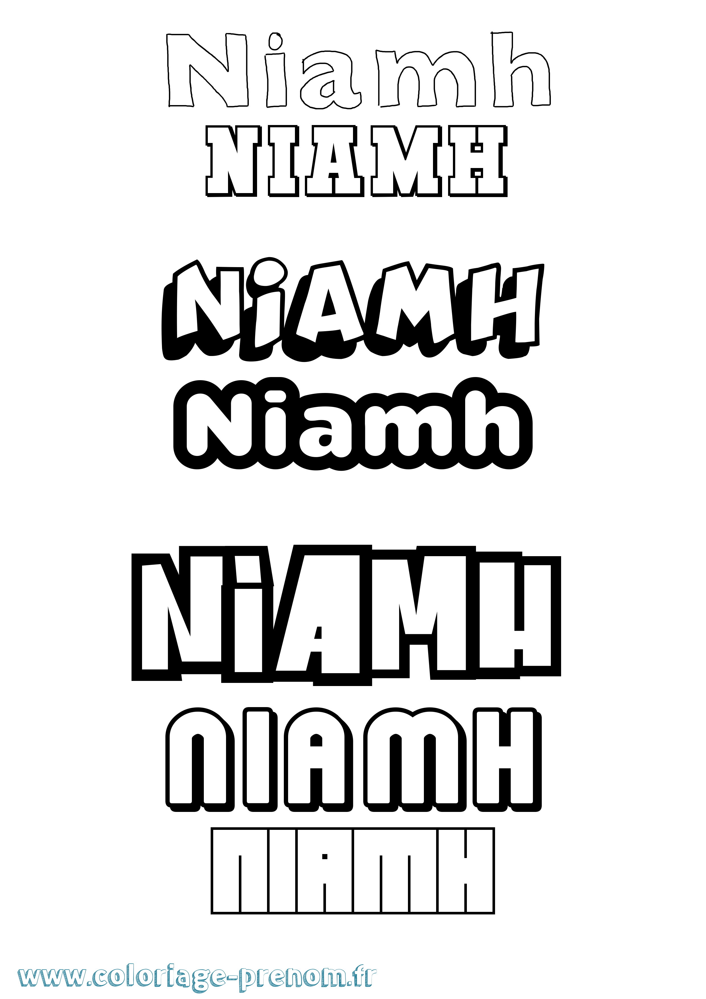 Coloriage prénom Niamh Simple