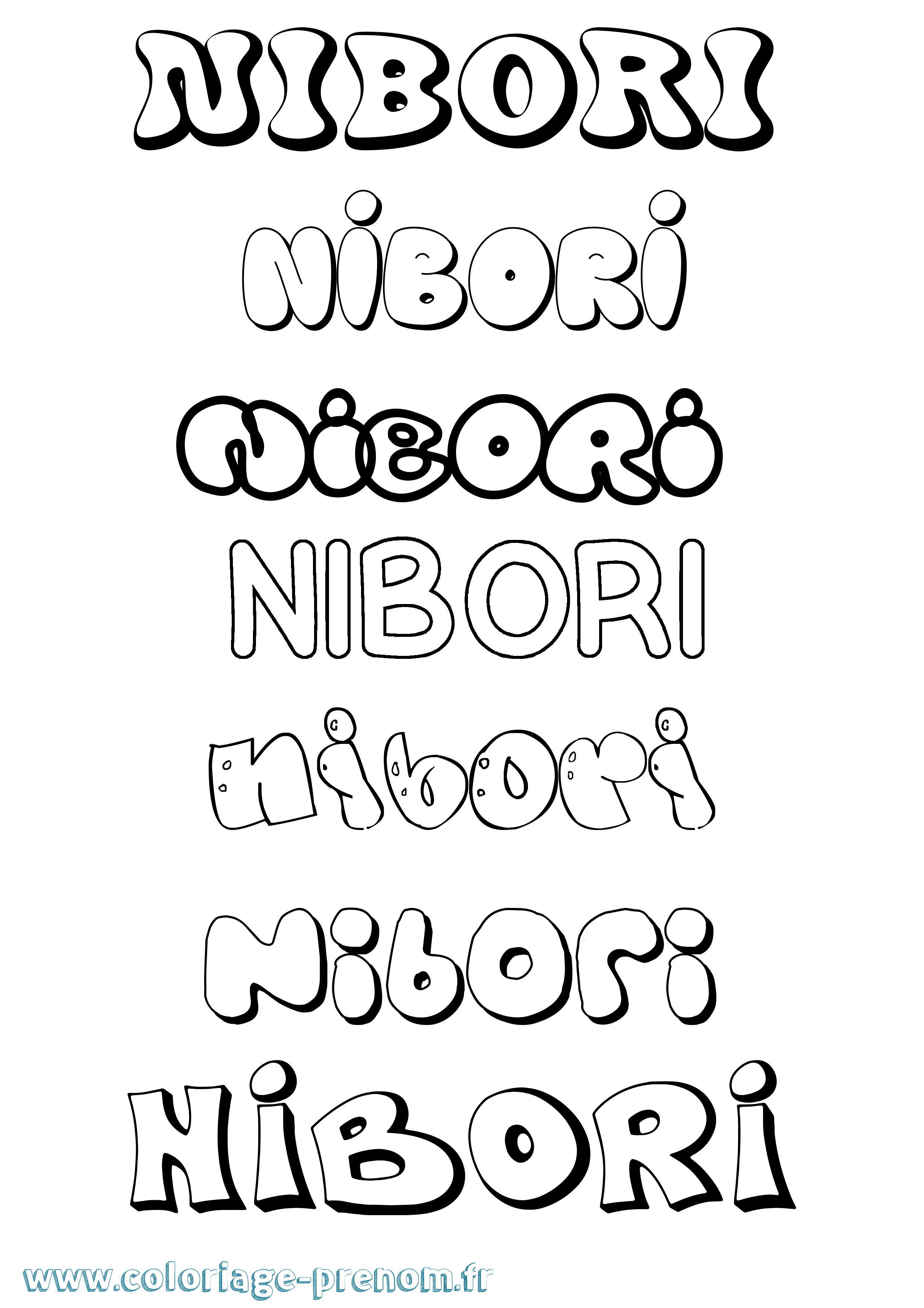 Coloriage Nibori Bubble Coloriage prénom Nibori Bubble