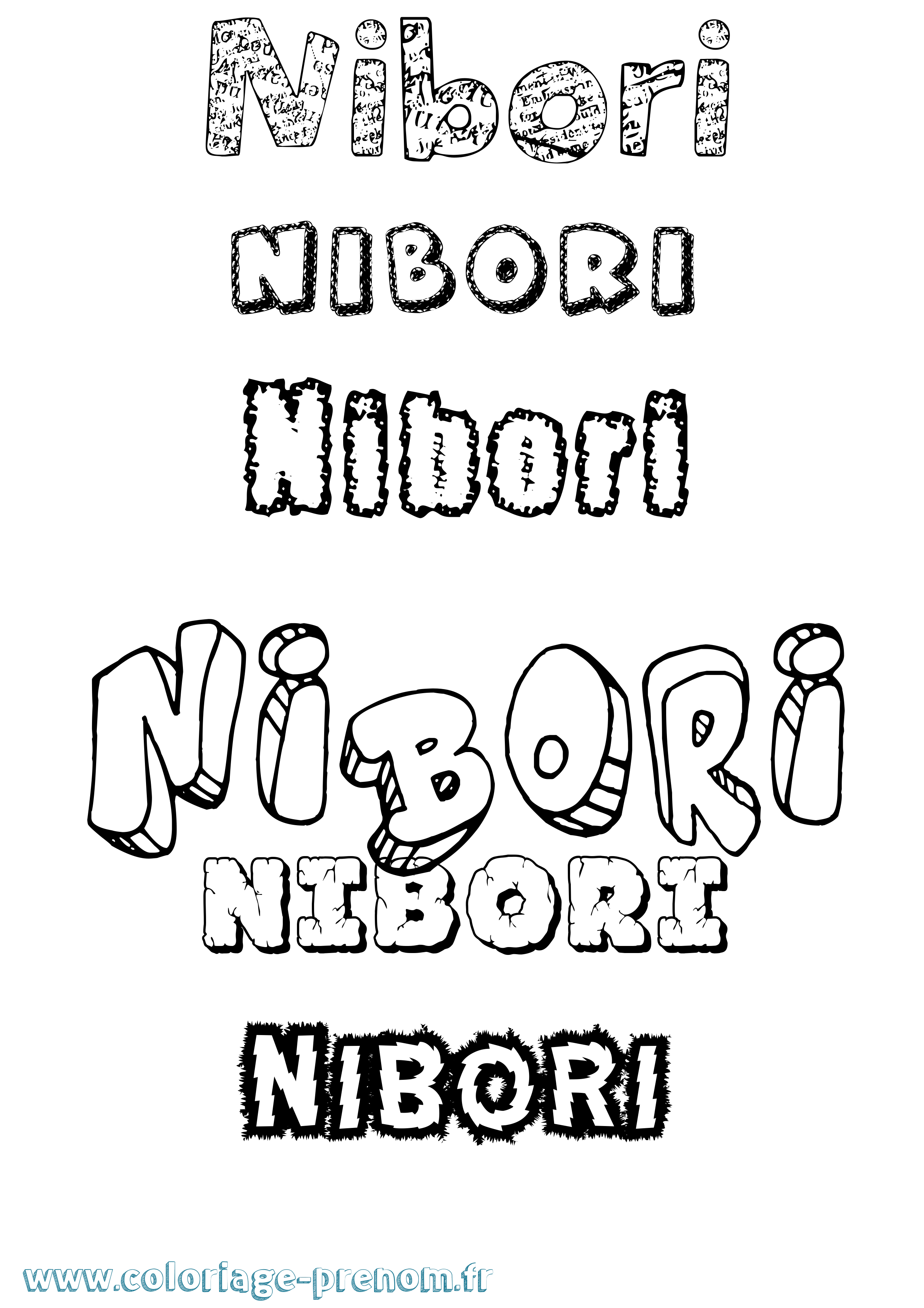 Coloriage Nibori Destructuré Coloriage prénom Nibori Destructuré