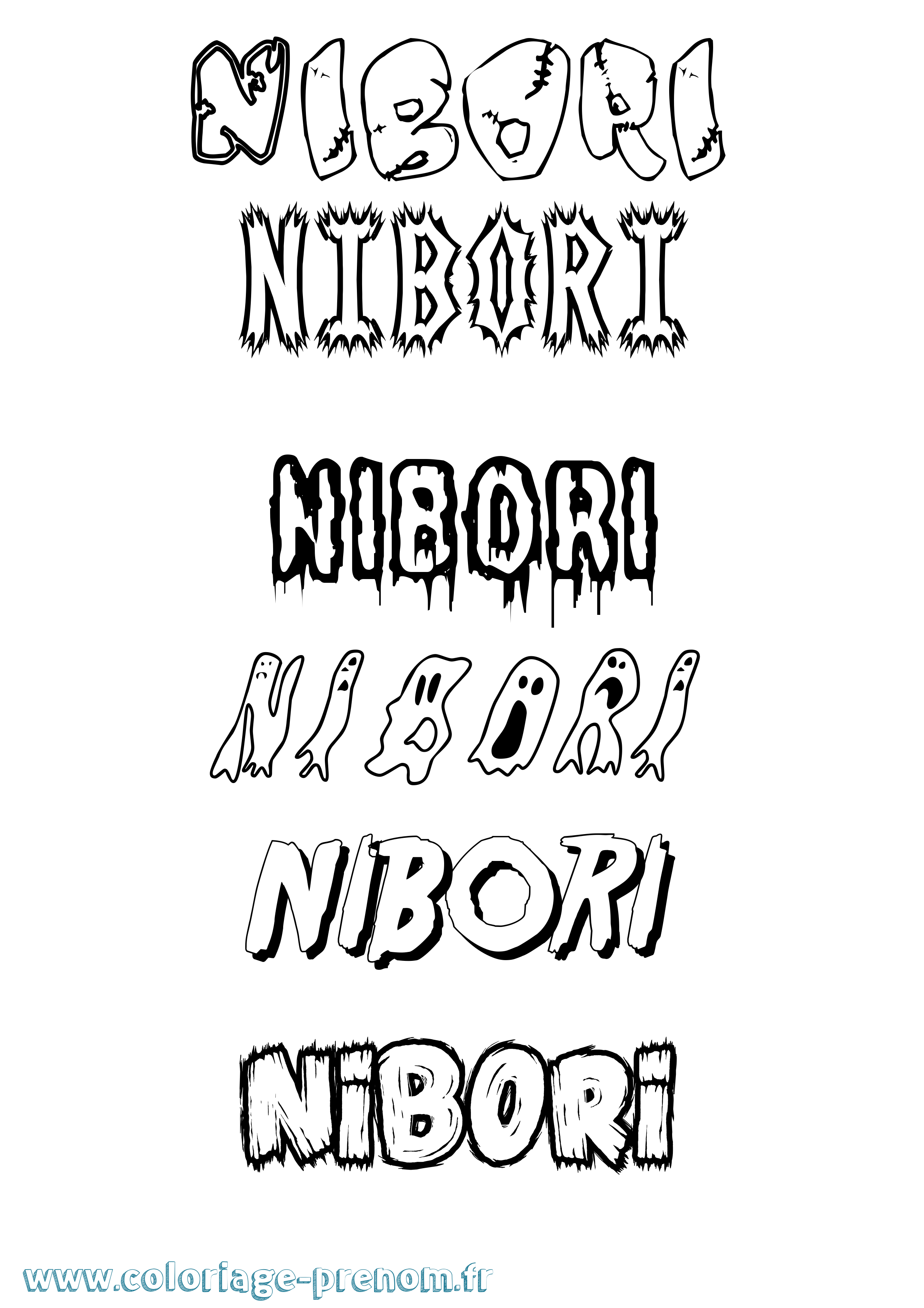 Coloriage Nibori Frisson Coloriage prénom Nibori Frisson