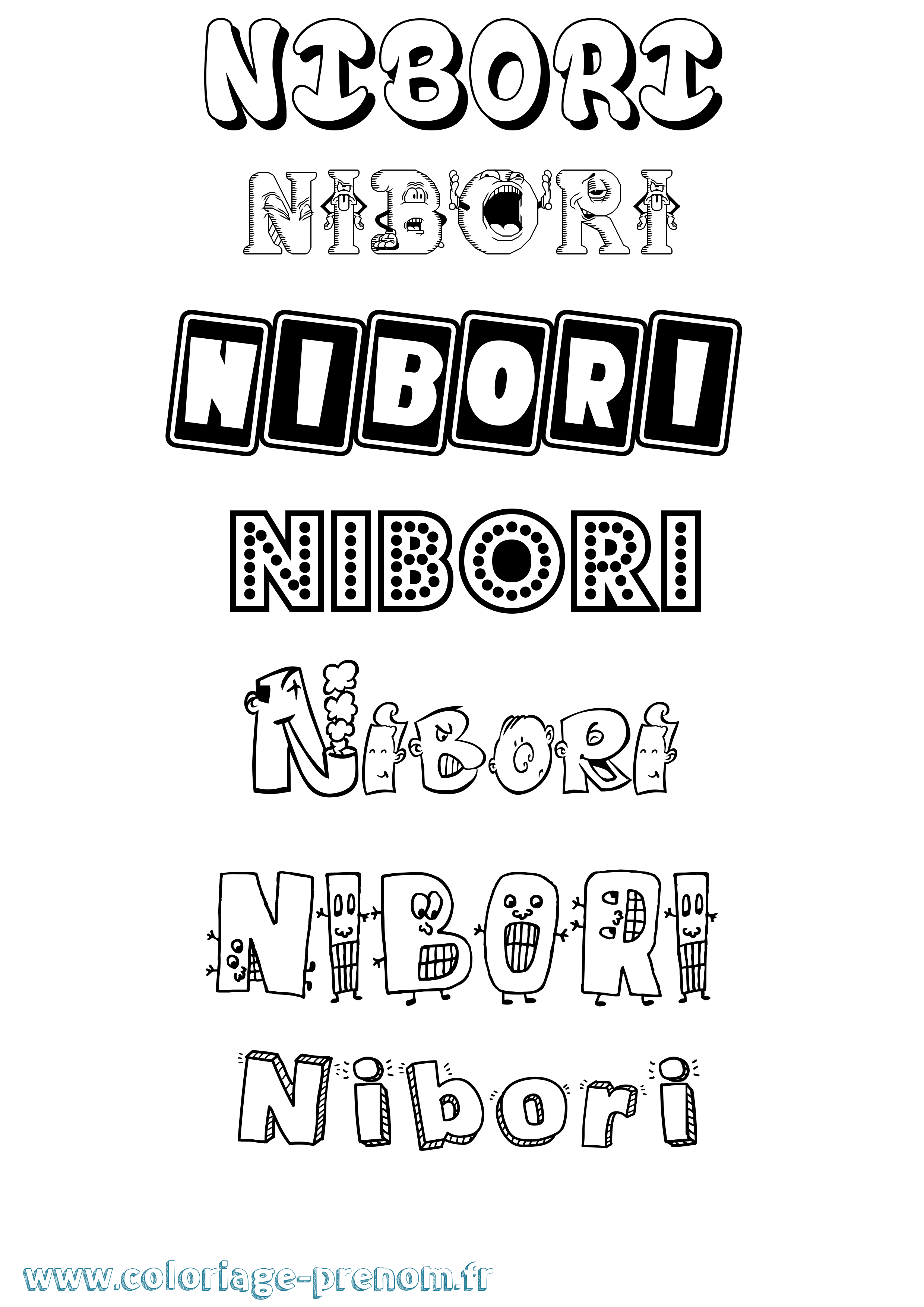 Coloriage prénom Nibori Fun