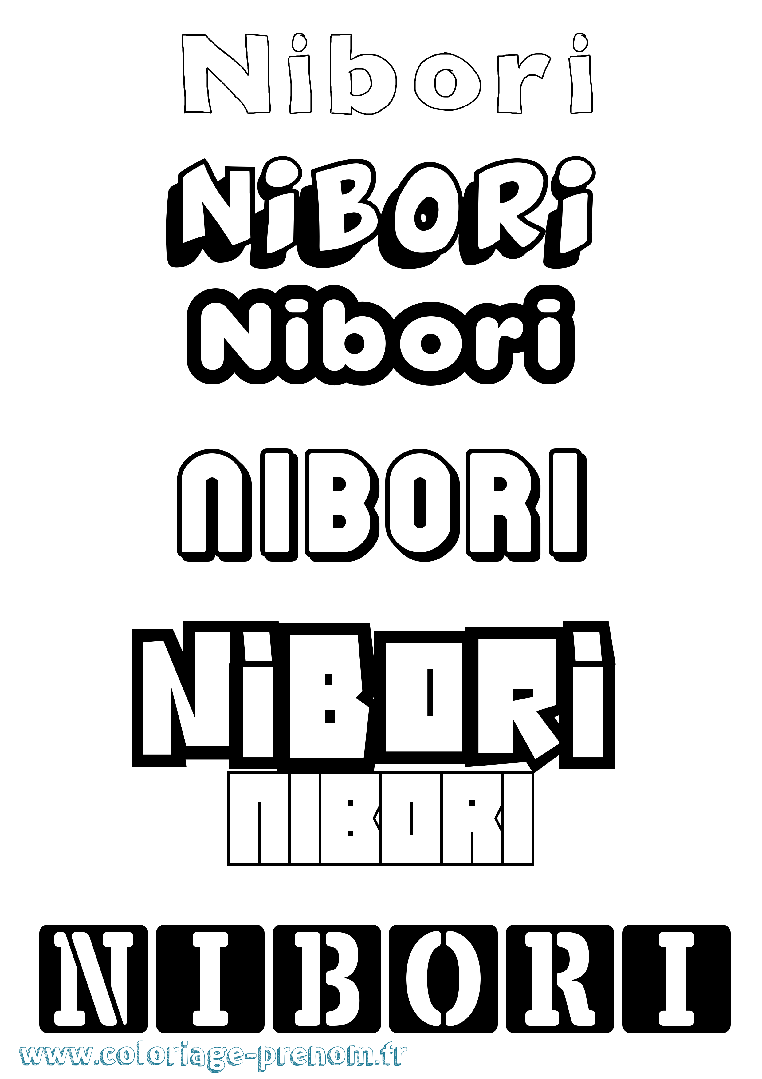 Coloriage prénom Nibori Simple