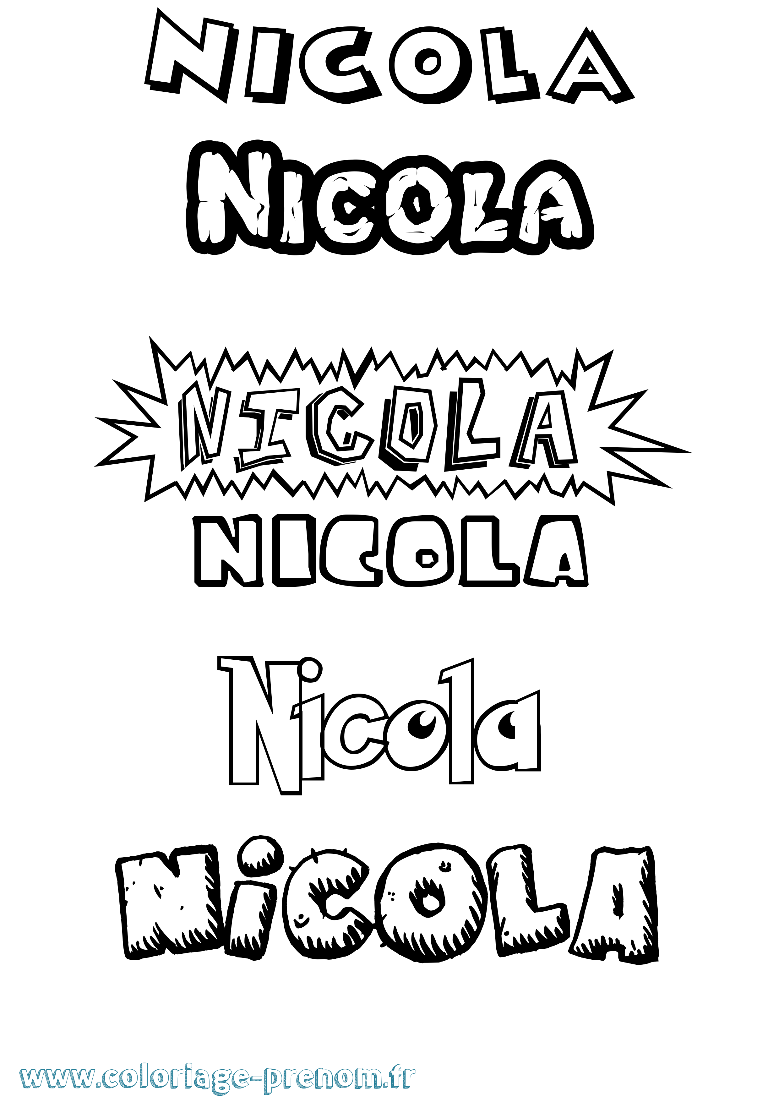 Coloriage Nicola Dessin Animé Coloriage prénom Nicola Dessin Animé