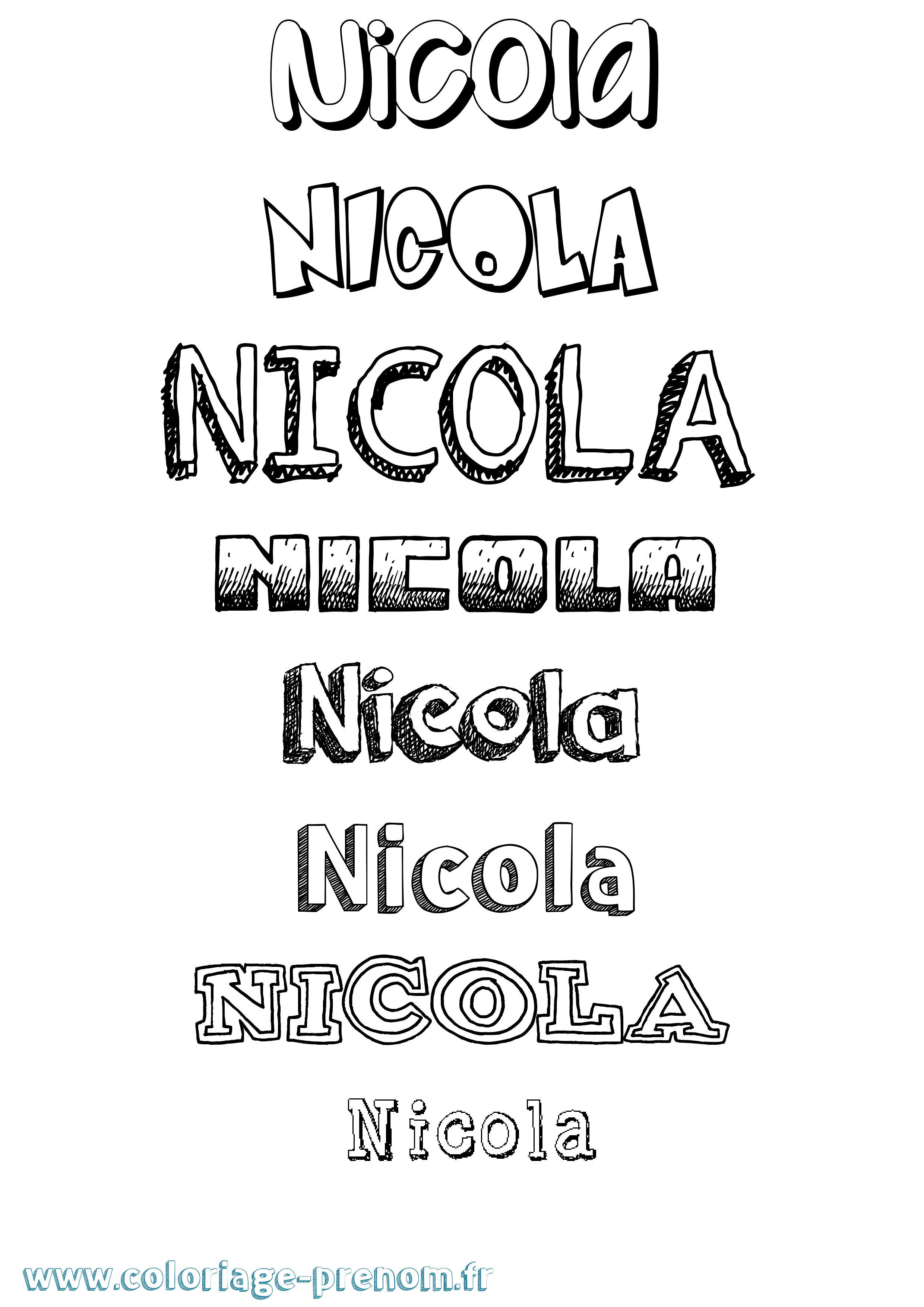 Coloriage Nicola Dessiné Coloriage prénom Nicola Dessiné