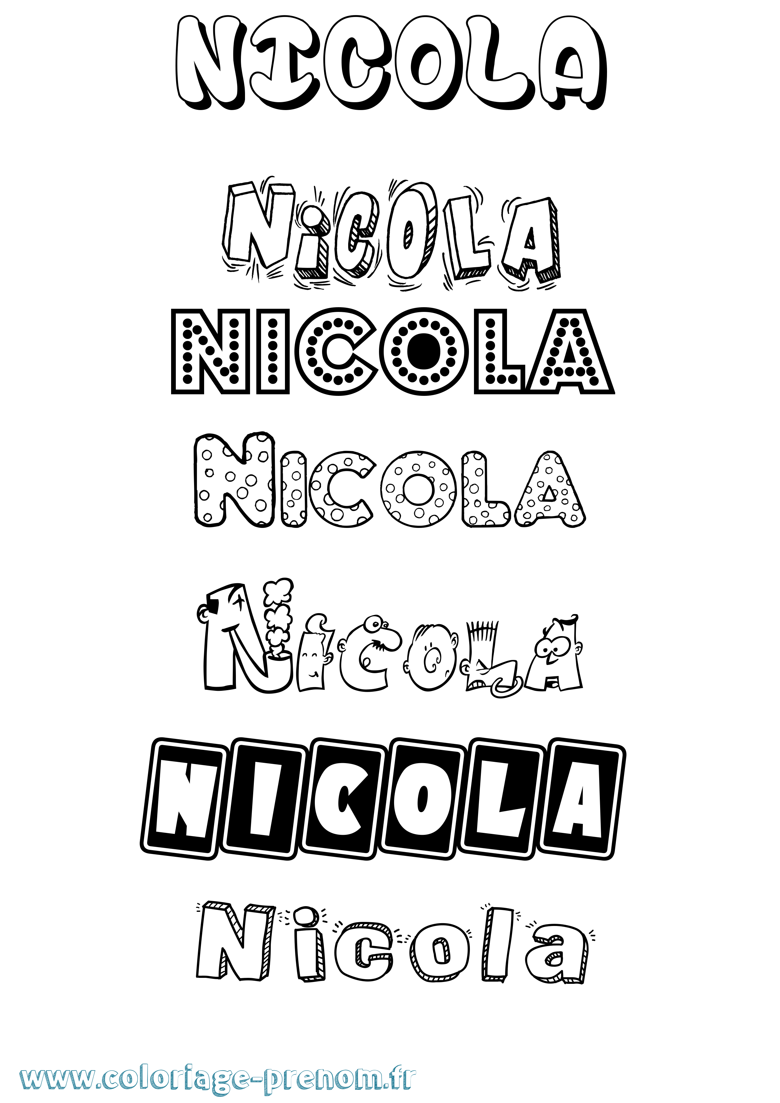 Coloriage Nicola Fun Coloriage prénom Nicola Fun