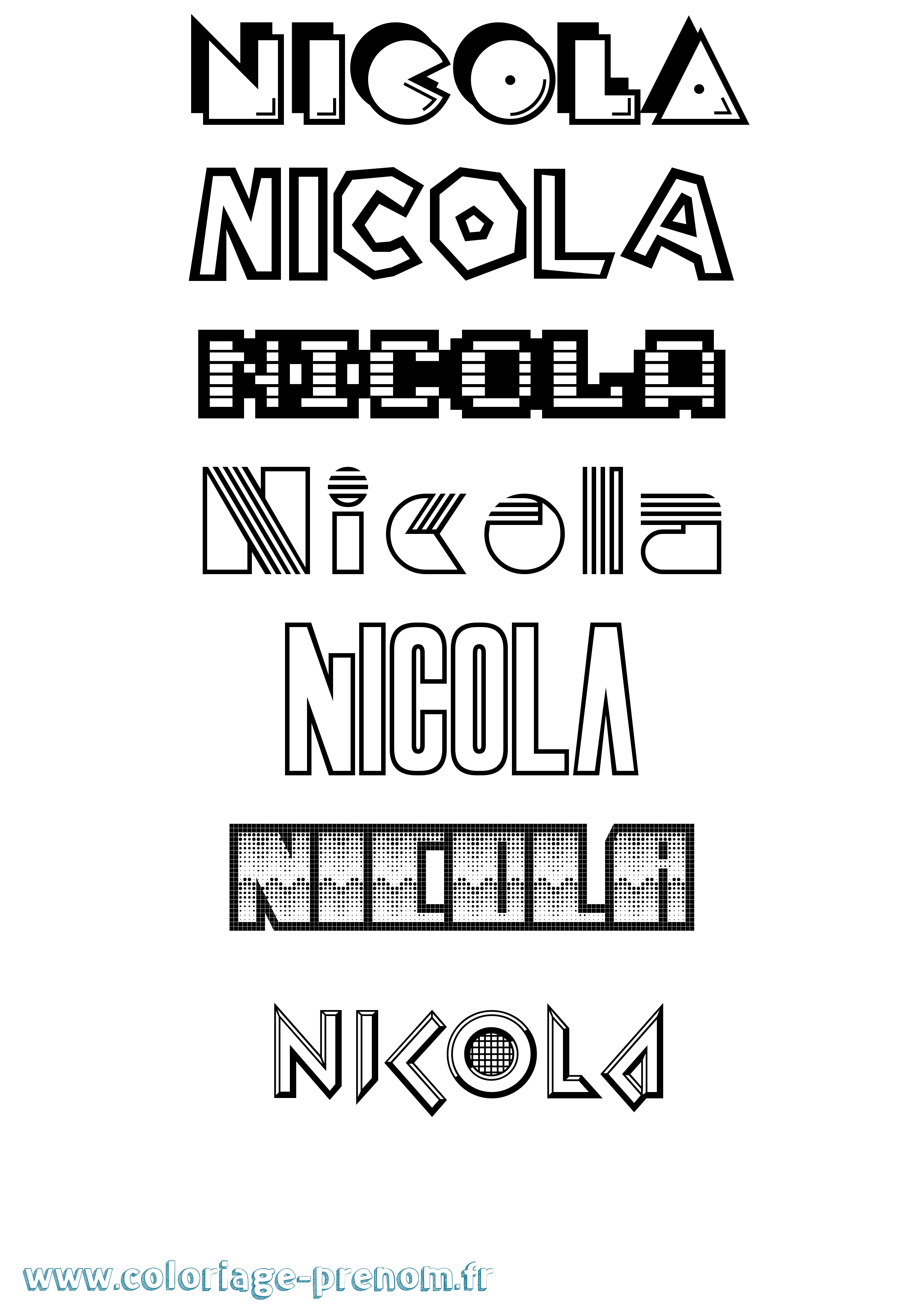 Coloriage Nicola Jeux Vidéos Coloriage prénom Nicola Jeux Vidéos