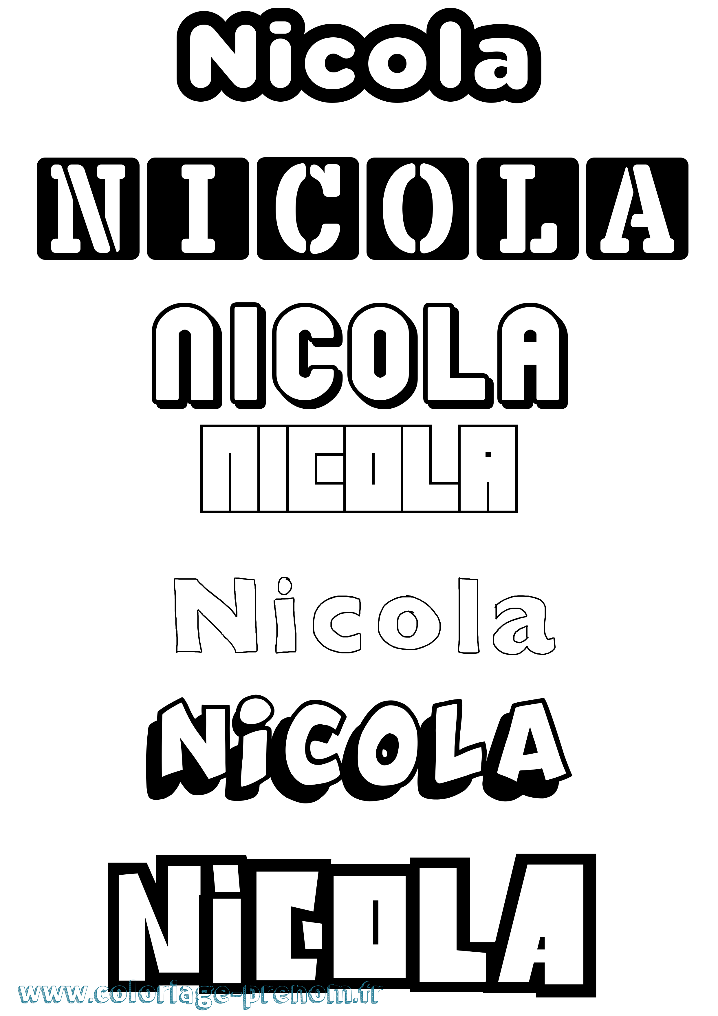 Coloriage Nicola Simple Coloriage prénom Nicola Simple