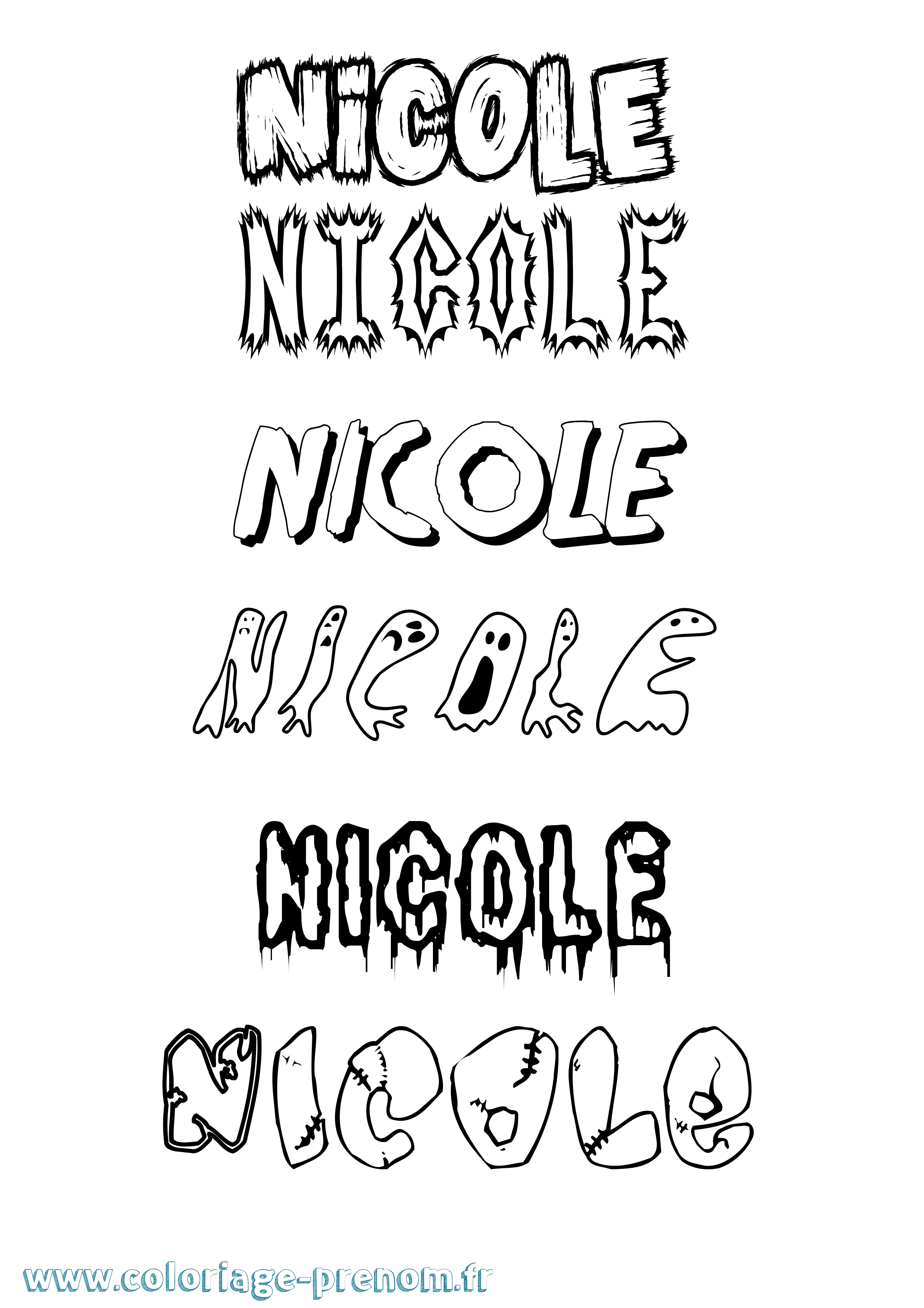 Coloriage Nicole Coloriage prénom Nicole