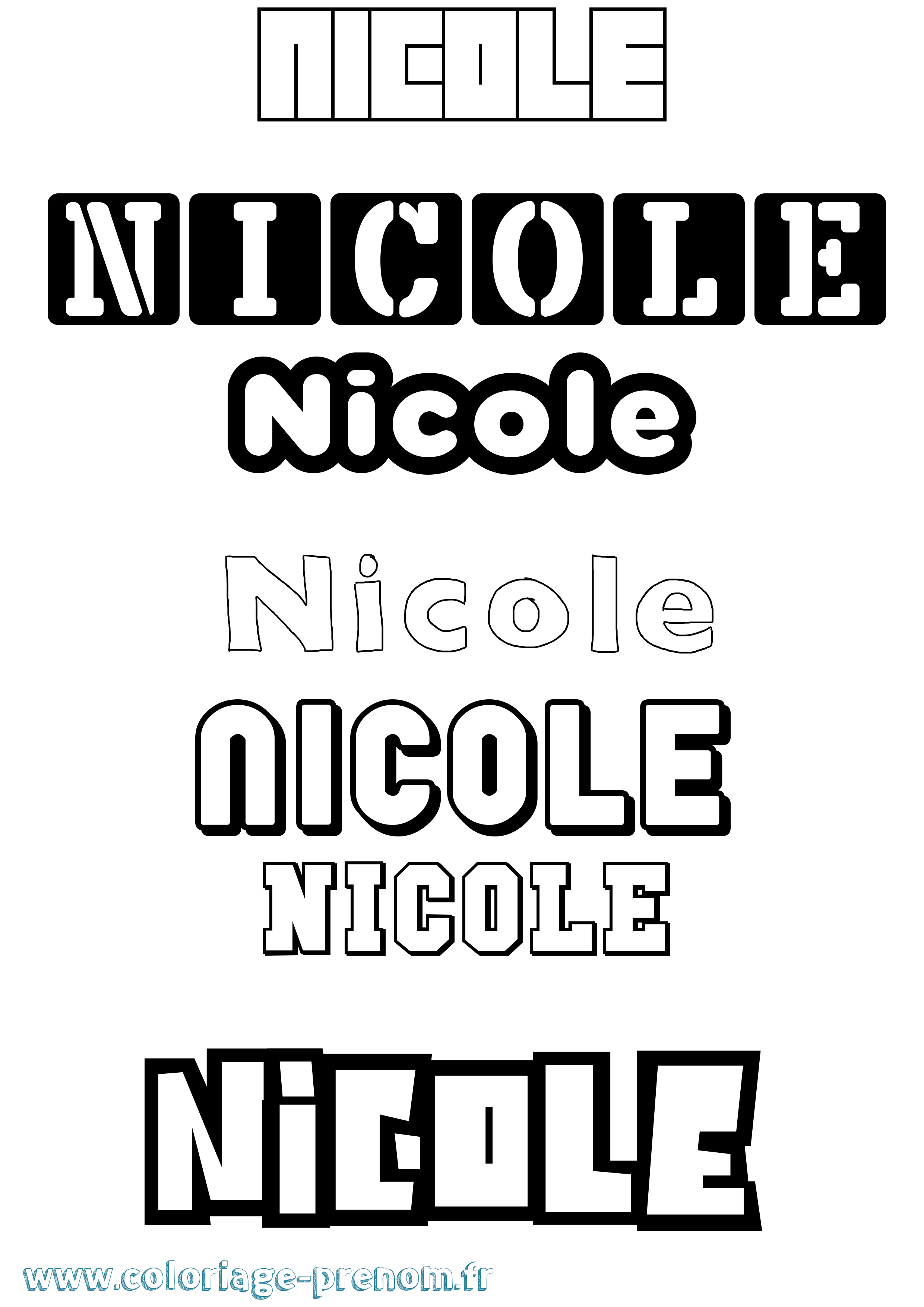 Coloriage prénom Nicole Simple