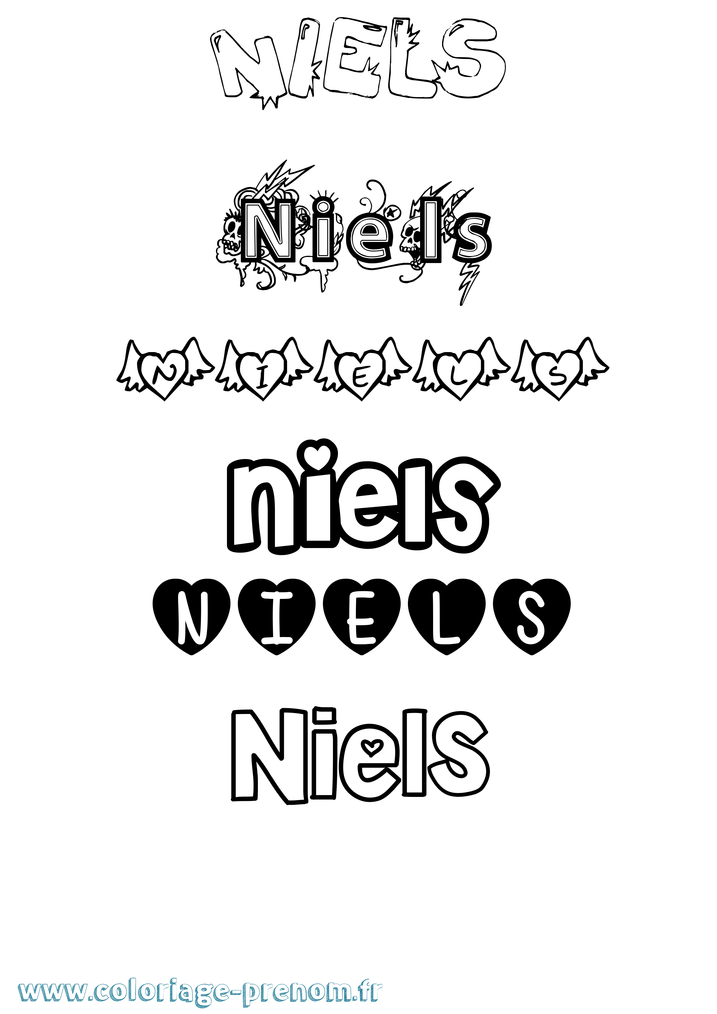 Coloriage prénom Niels