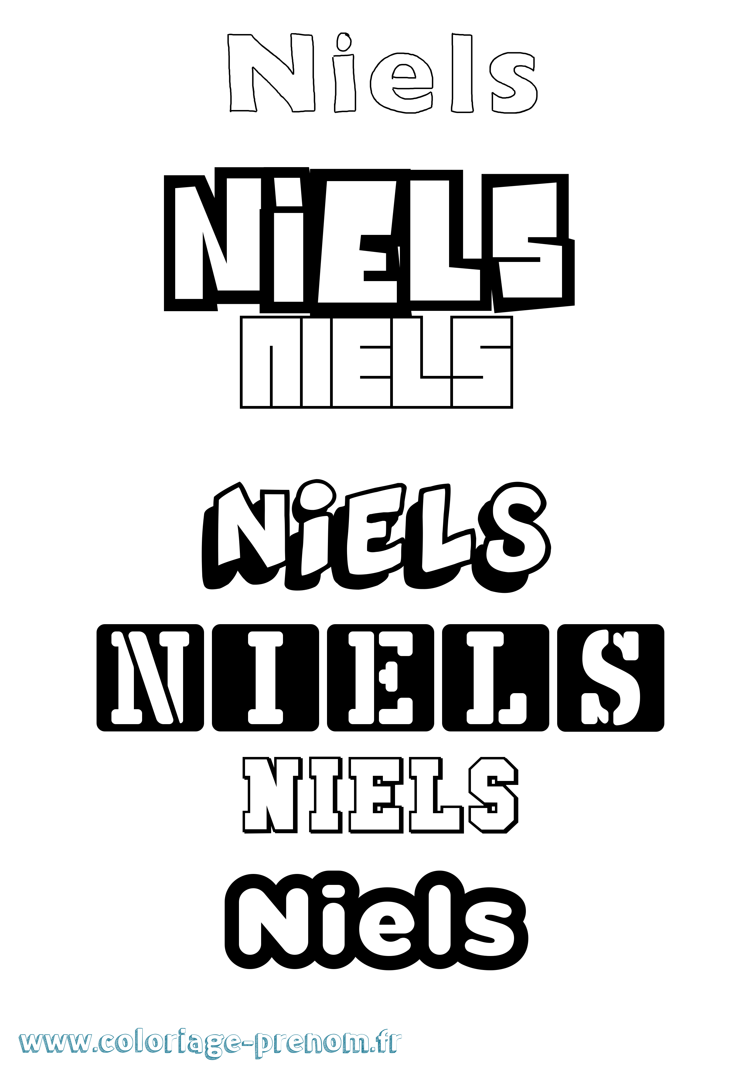 Coloriage prénom Niels