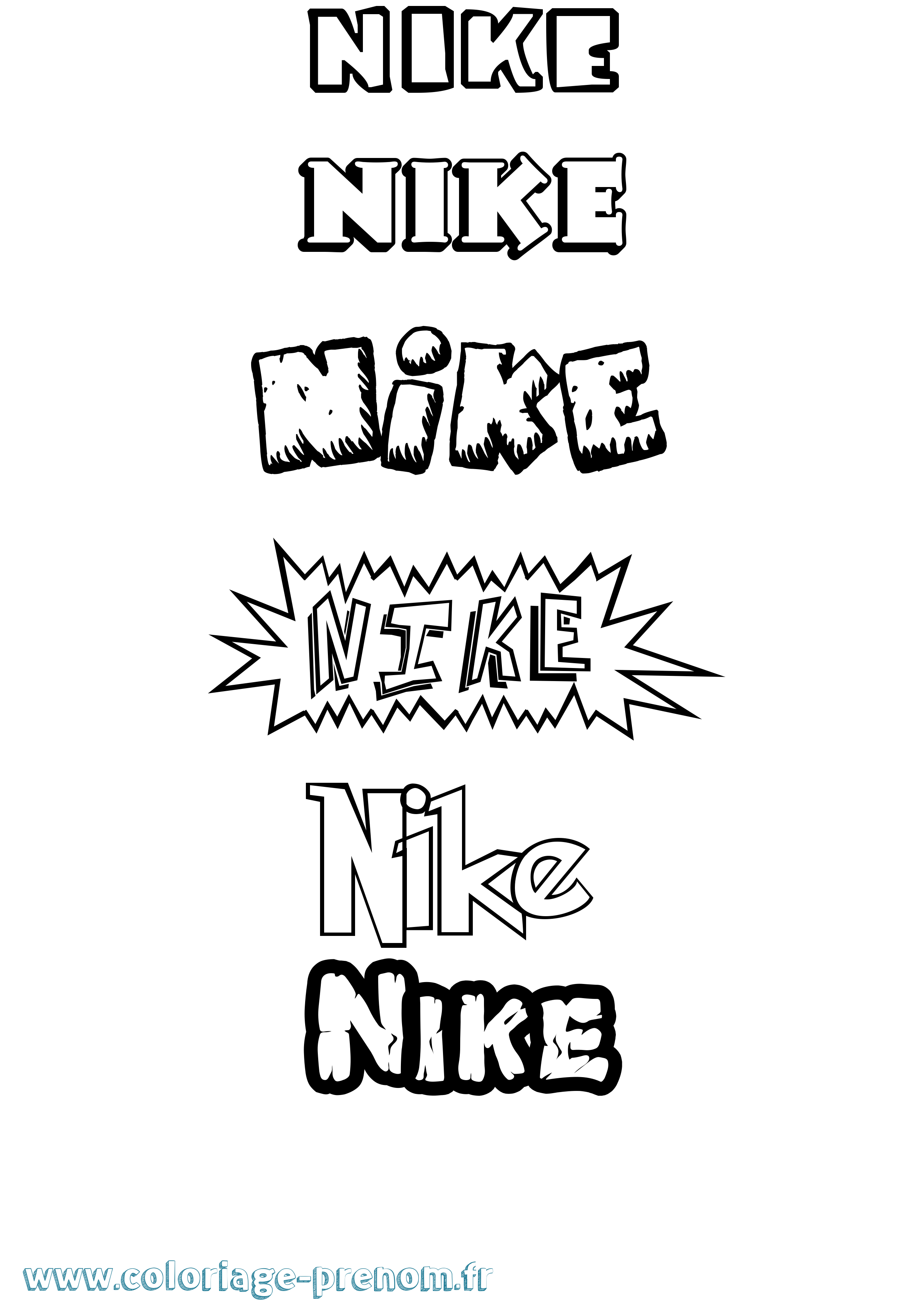 Coloriage prénom Nike