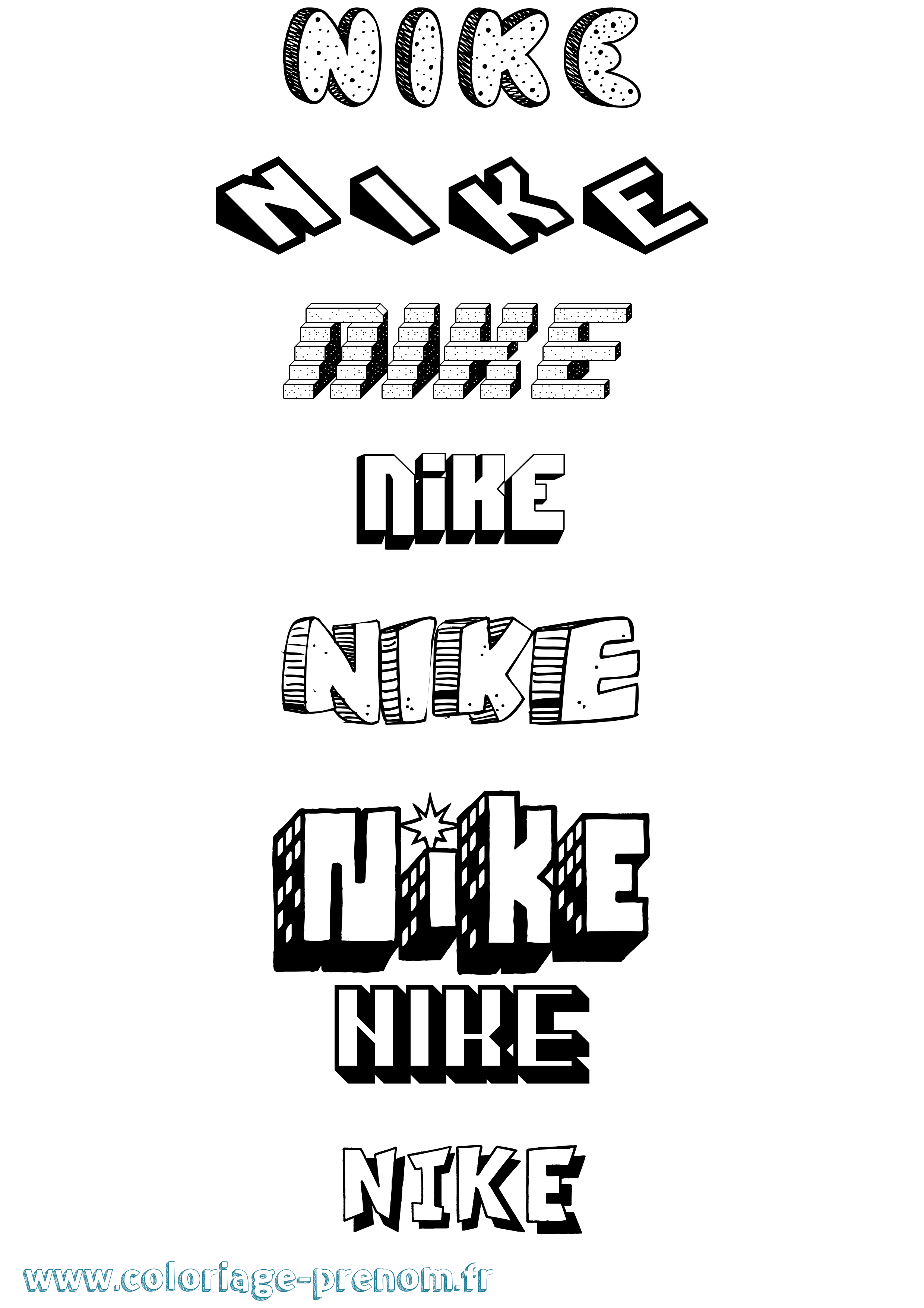 Coloriage prénom Nike